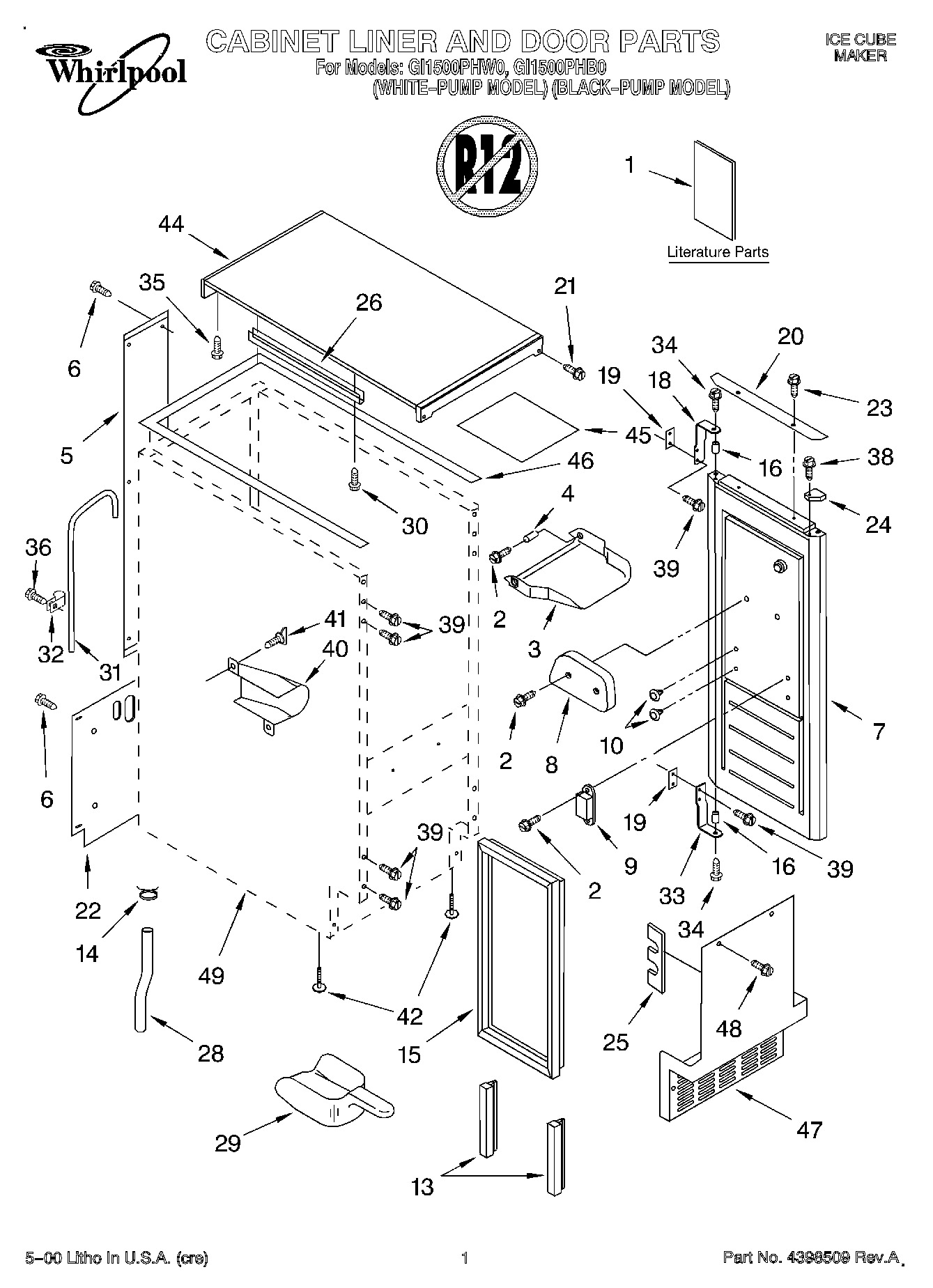 01 - CABINET LINER AND DOOR, LIT/OPTIONAL