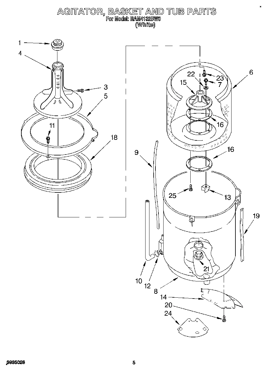 03 - AGITATOR, BASKET AND TUB