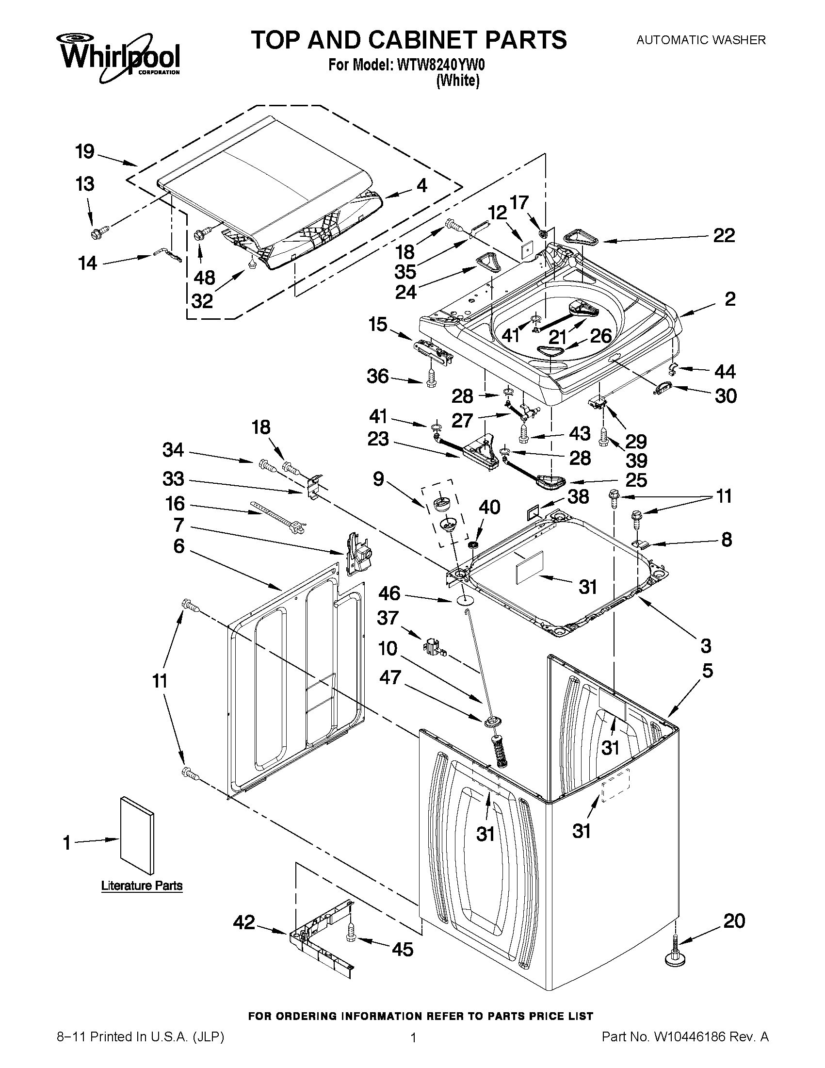 01 - TOP AND CABINET PARTS