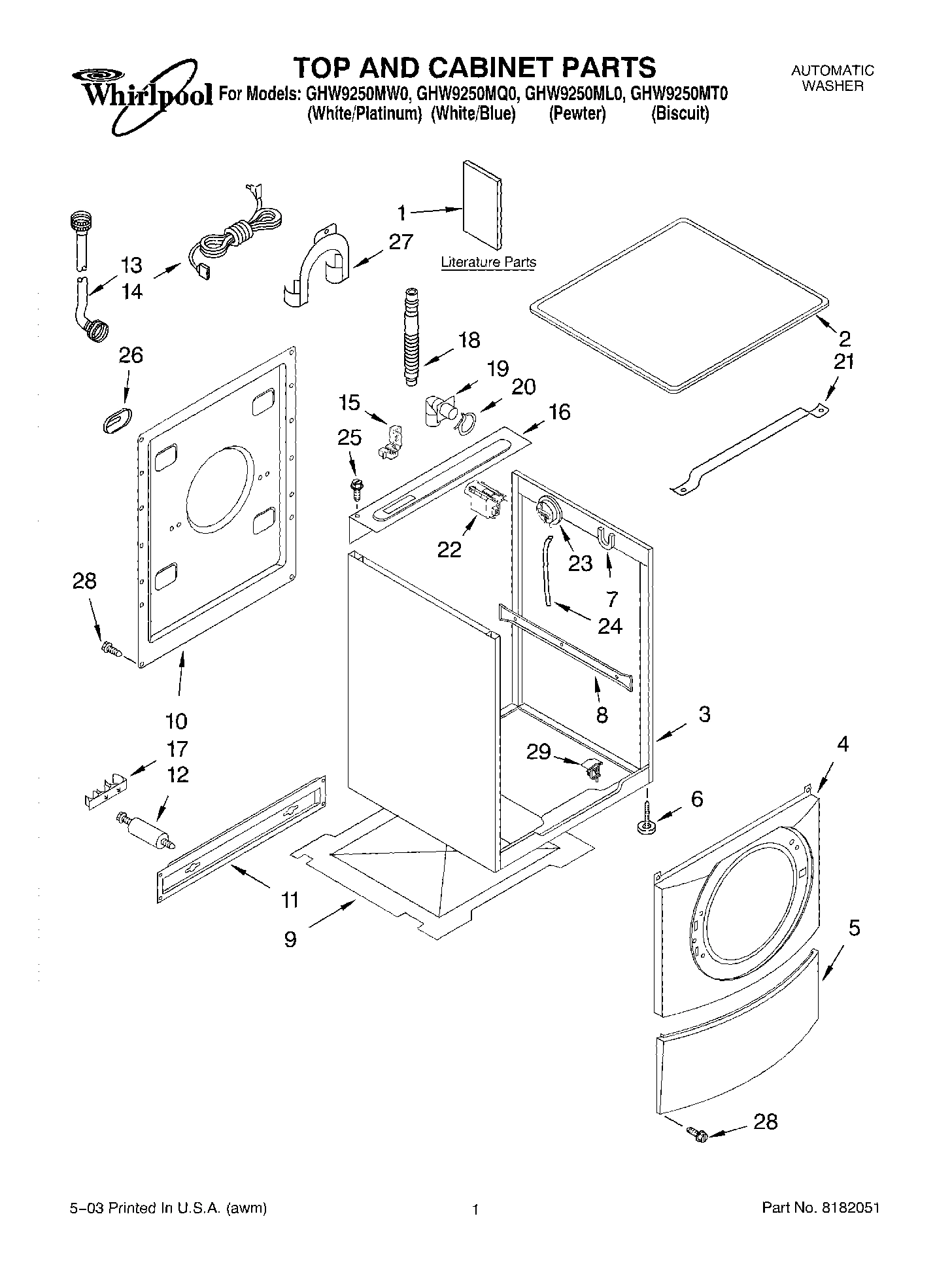 01 - TOP AND CABINET PARTS