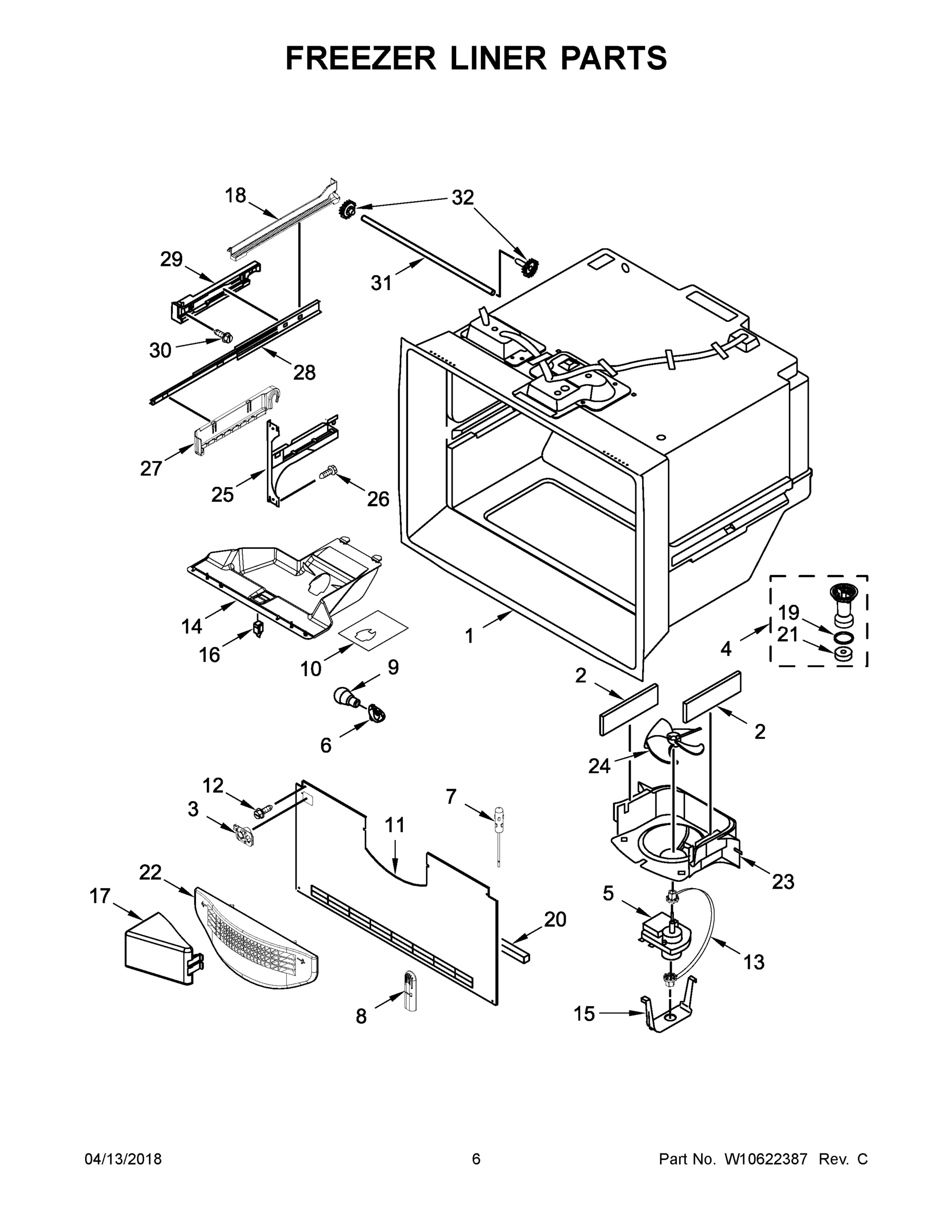 04 - FREEZER LINER PARTS