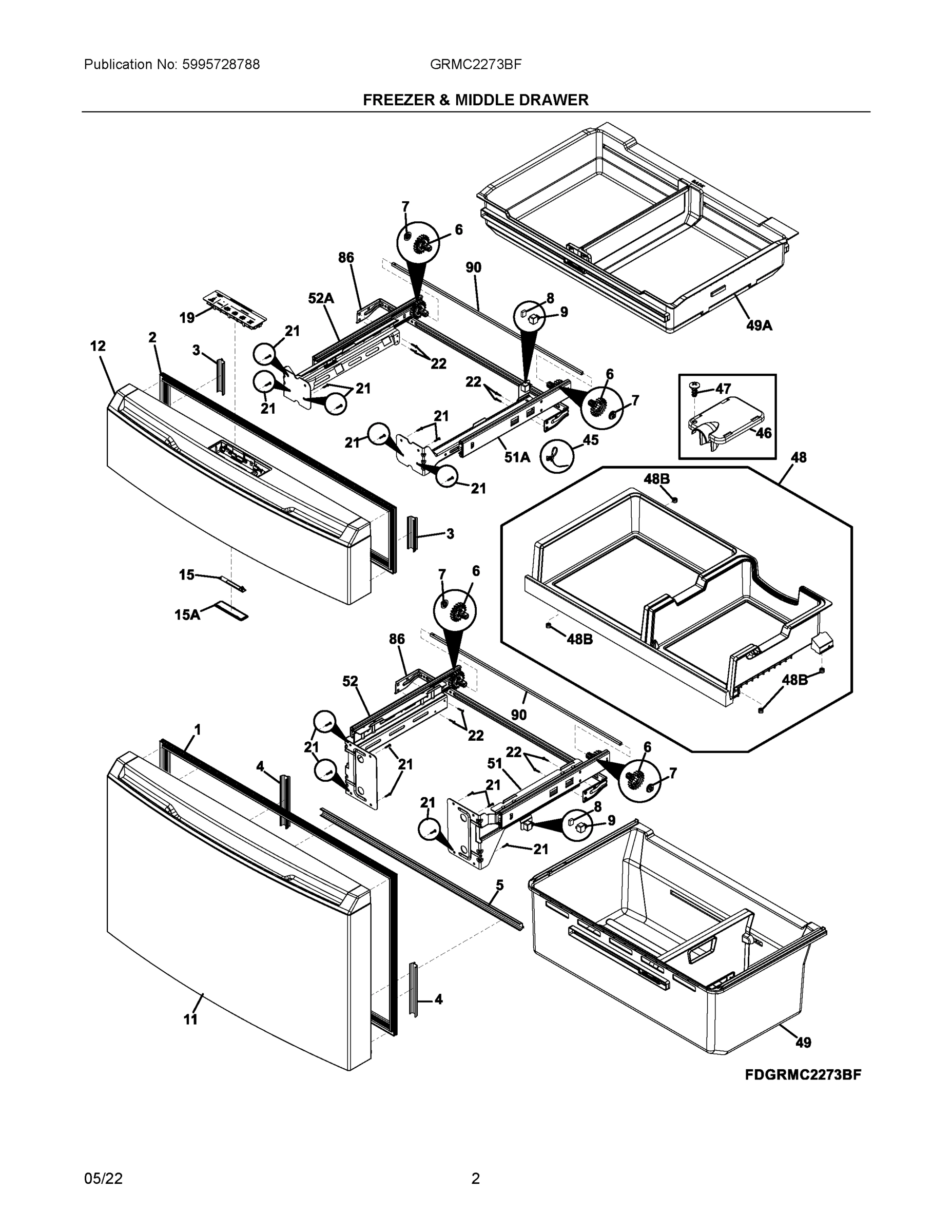 02 - FREEZER & MIDDLE DRAWER