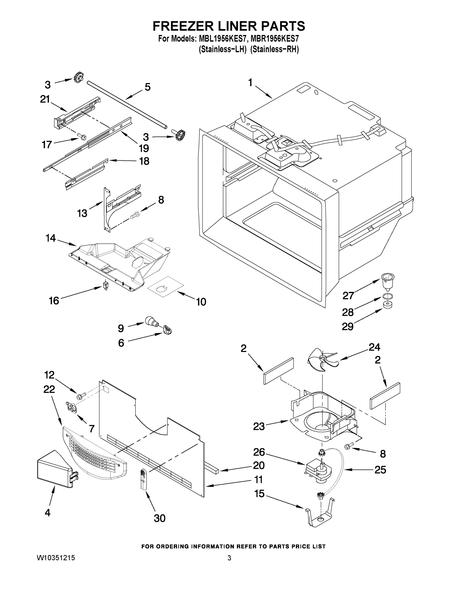 02 - FREEZER LINER PARTS
