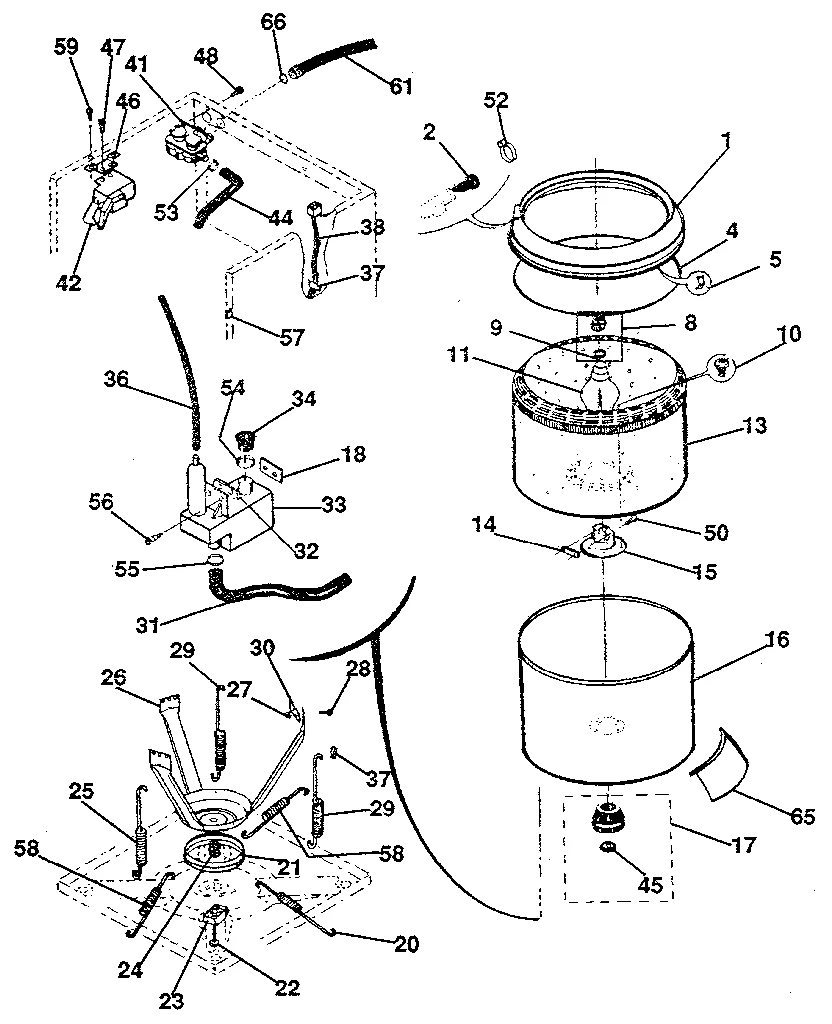 TUBS, WATER, VALVE, LID SWITCH
