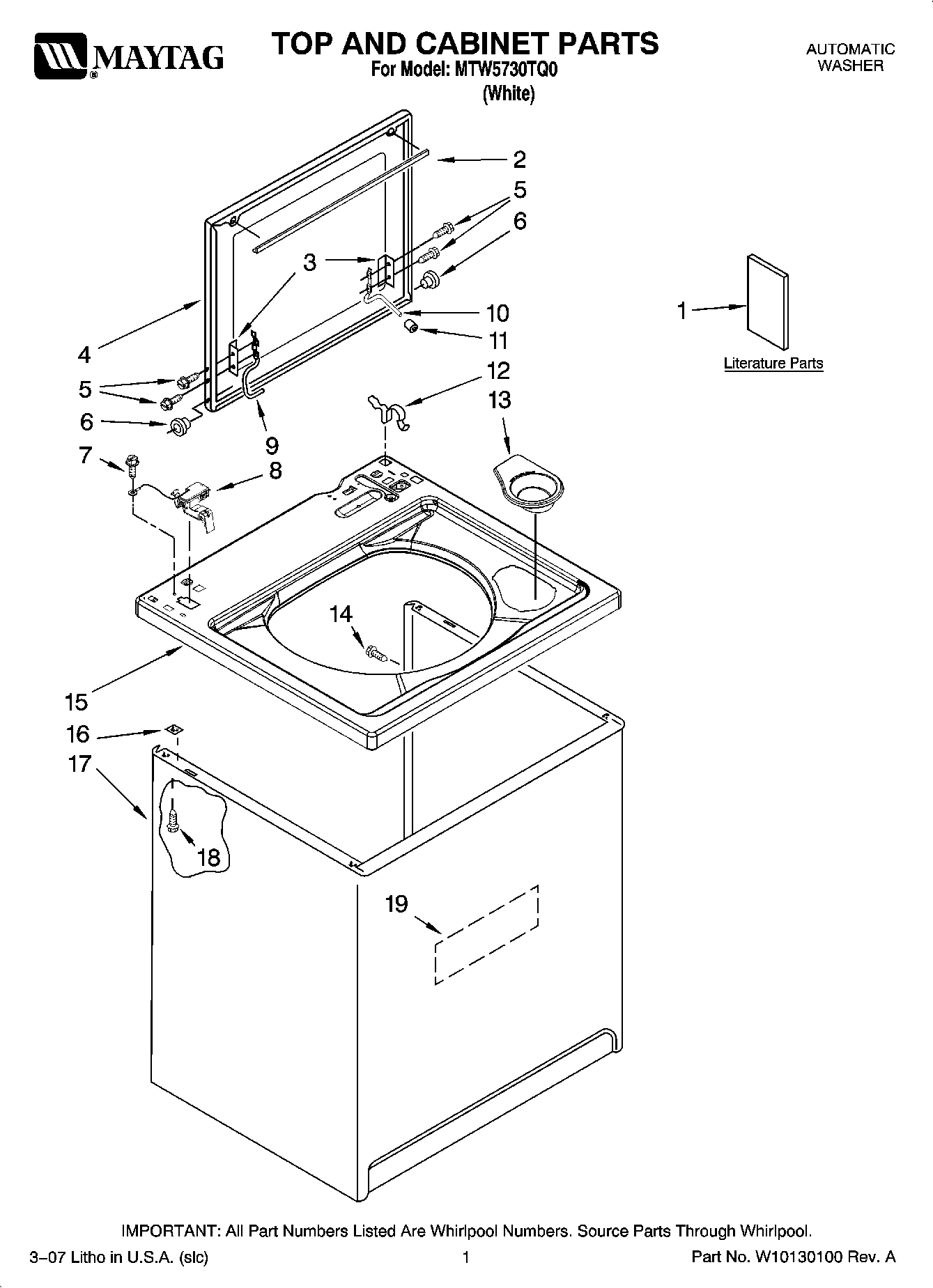 01 - TOP AND CABINET PARTS