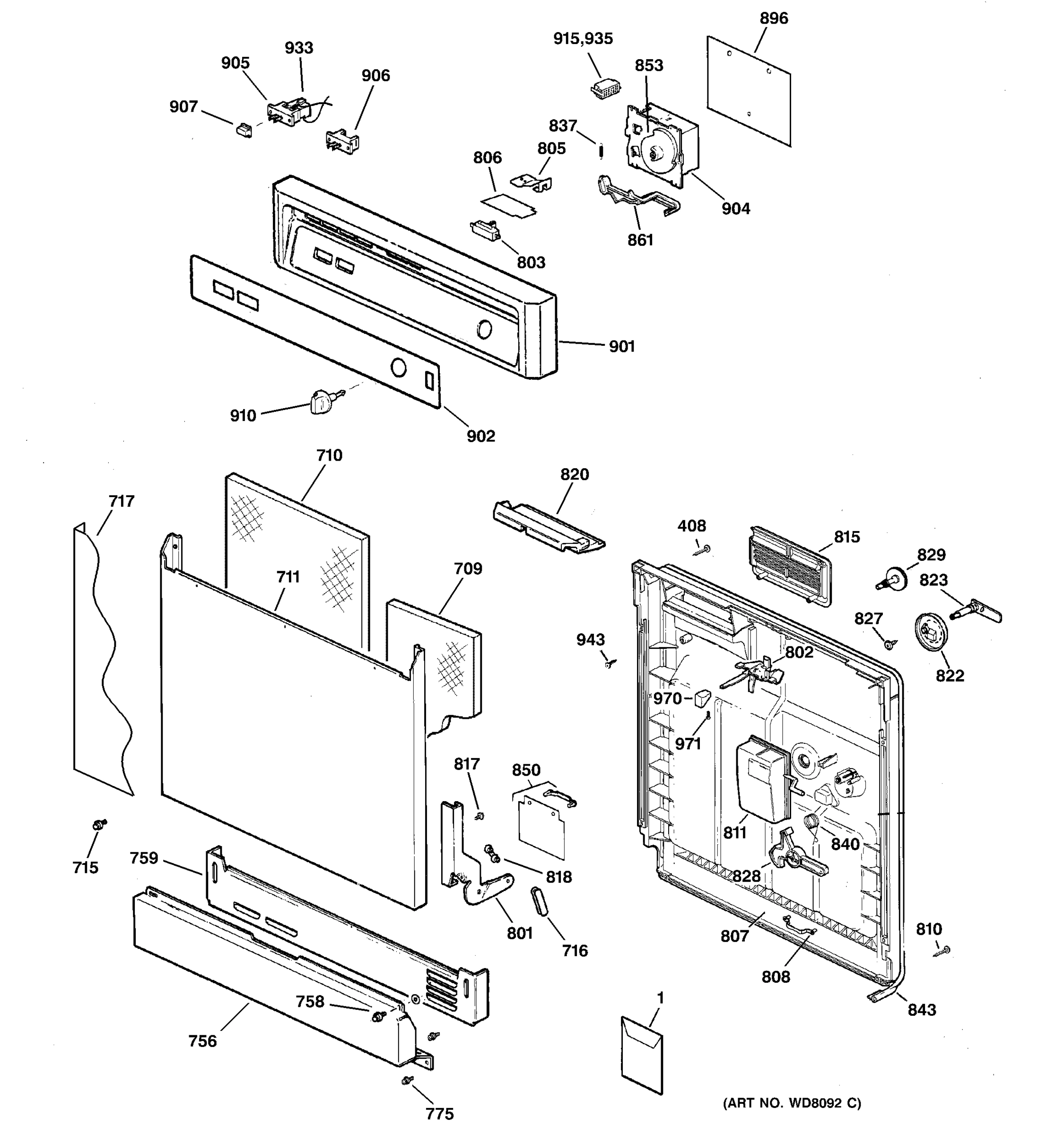 ESCUTCHEON & DOOR ASSEMBLY