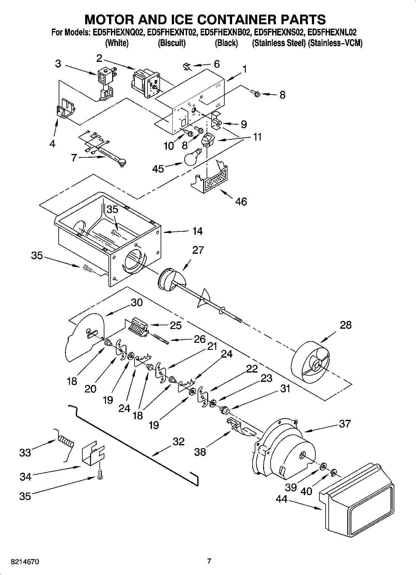 05 - MOTOR AND ICE CONTAINER PARTS