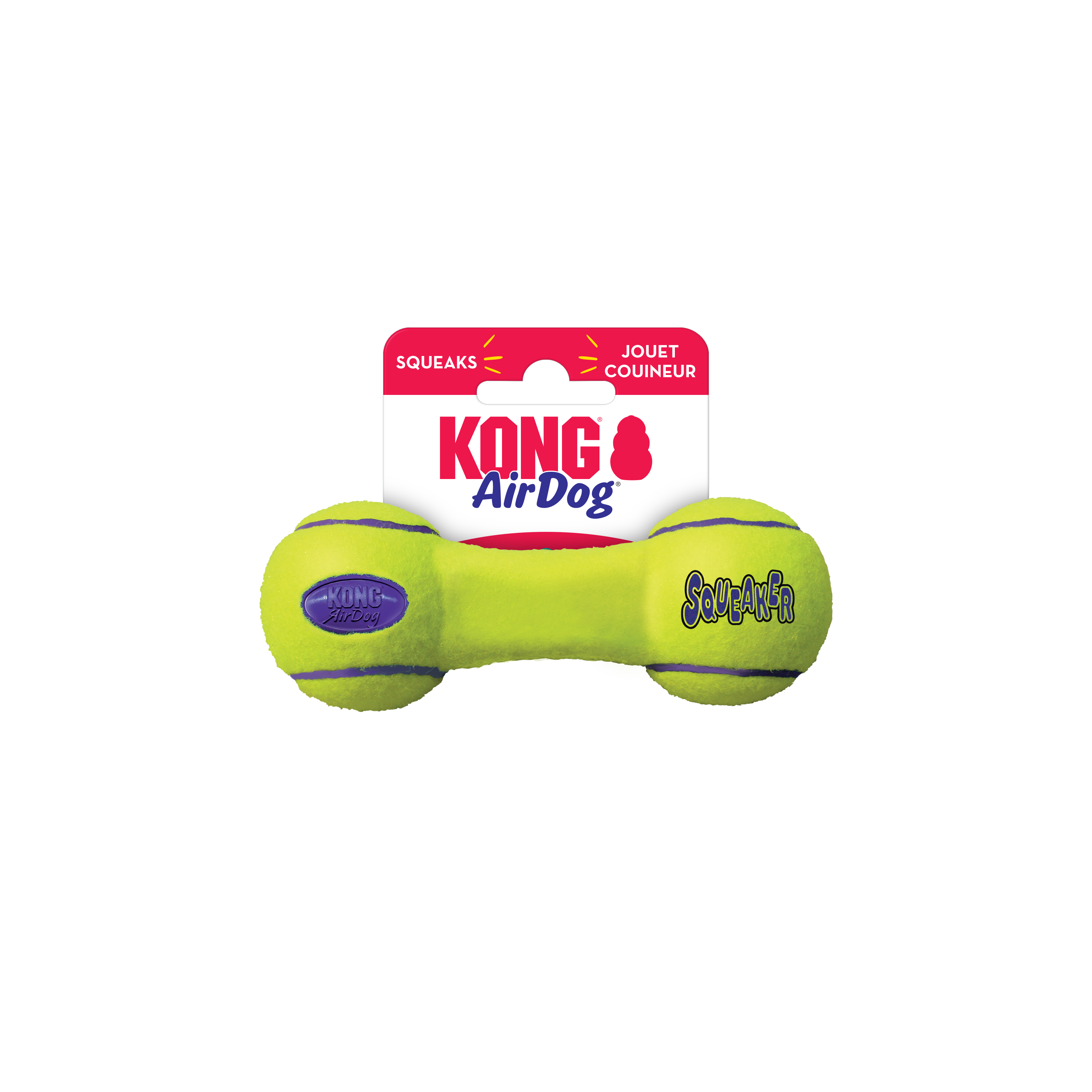 AirDog Squeaker Dumbbell onpack product image