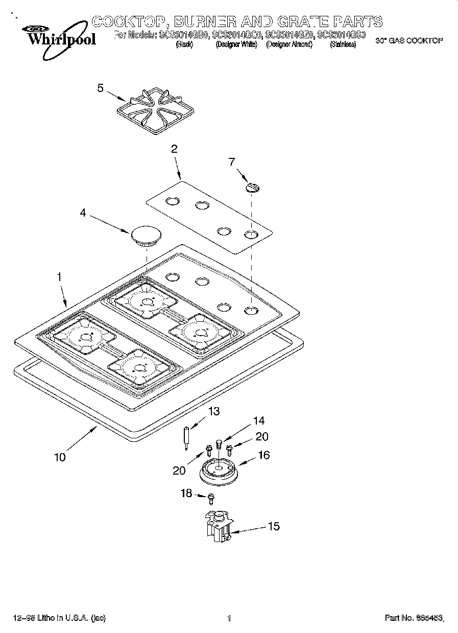 01 - COOKTOP, BURNER AND GRATE