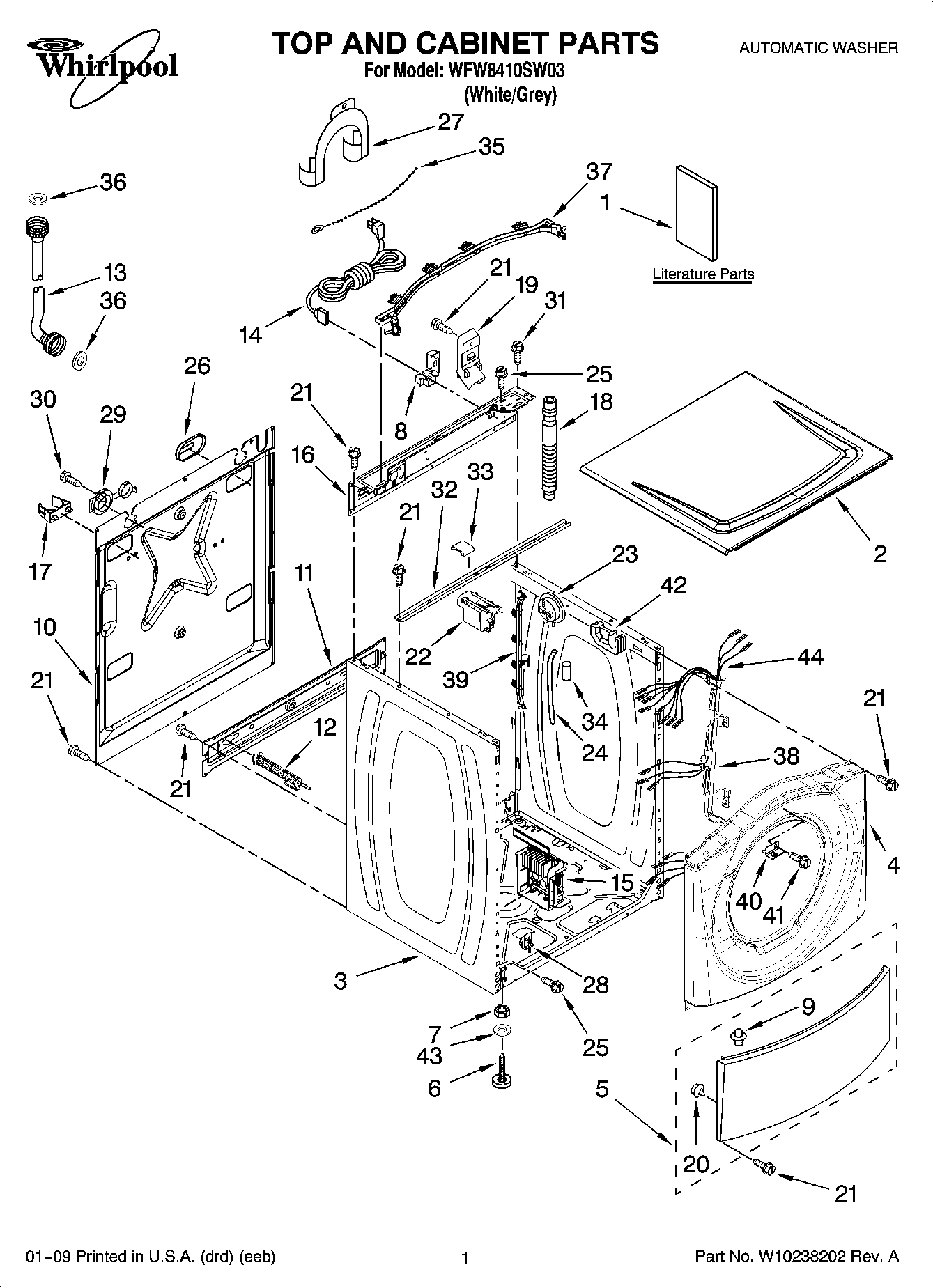 01 - TOP AND CABINET PARTS