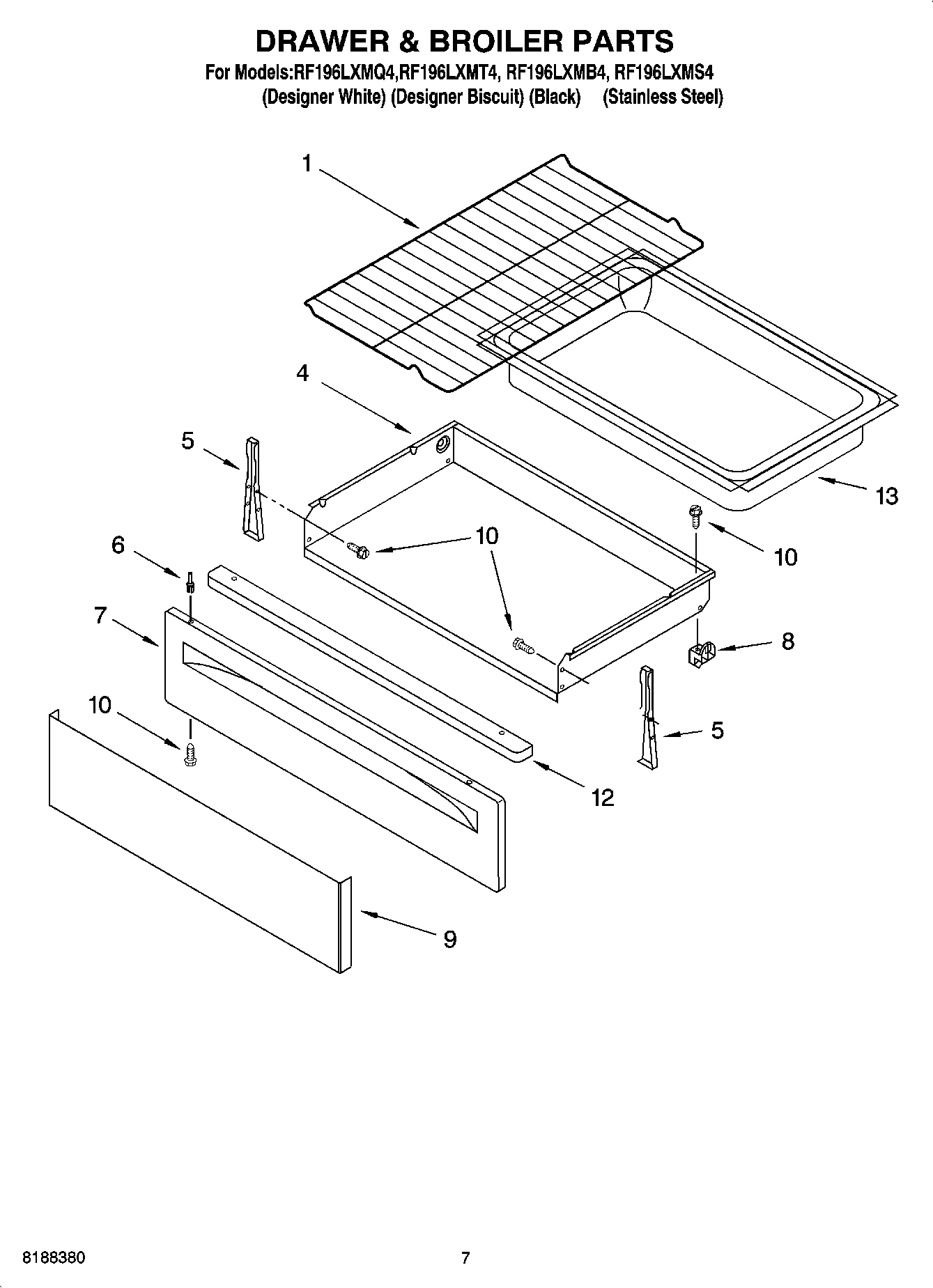 05 - DRAWER & BROILER PARTS, OPTIONAL PARTS