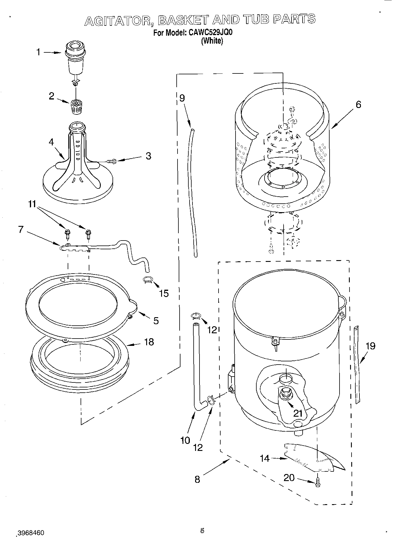 03 - AGITATOR, BASKET AND TUB
