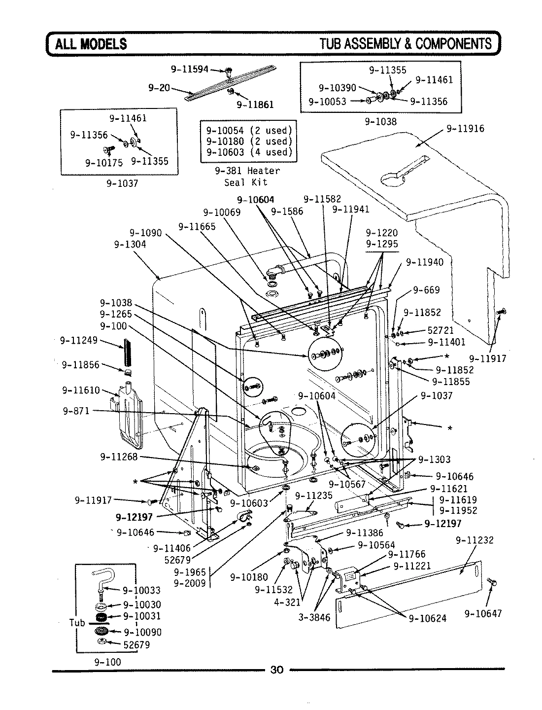 11 - TUB ASSEMBLY & COMPONENTS