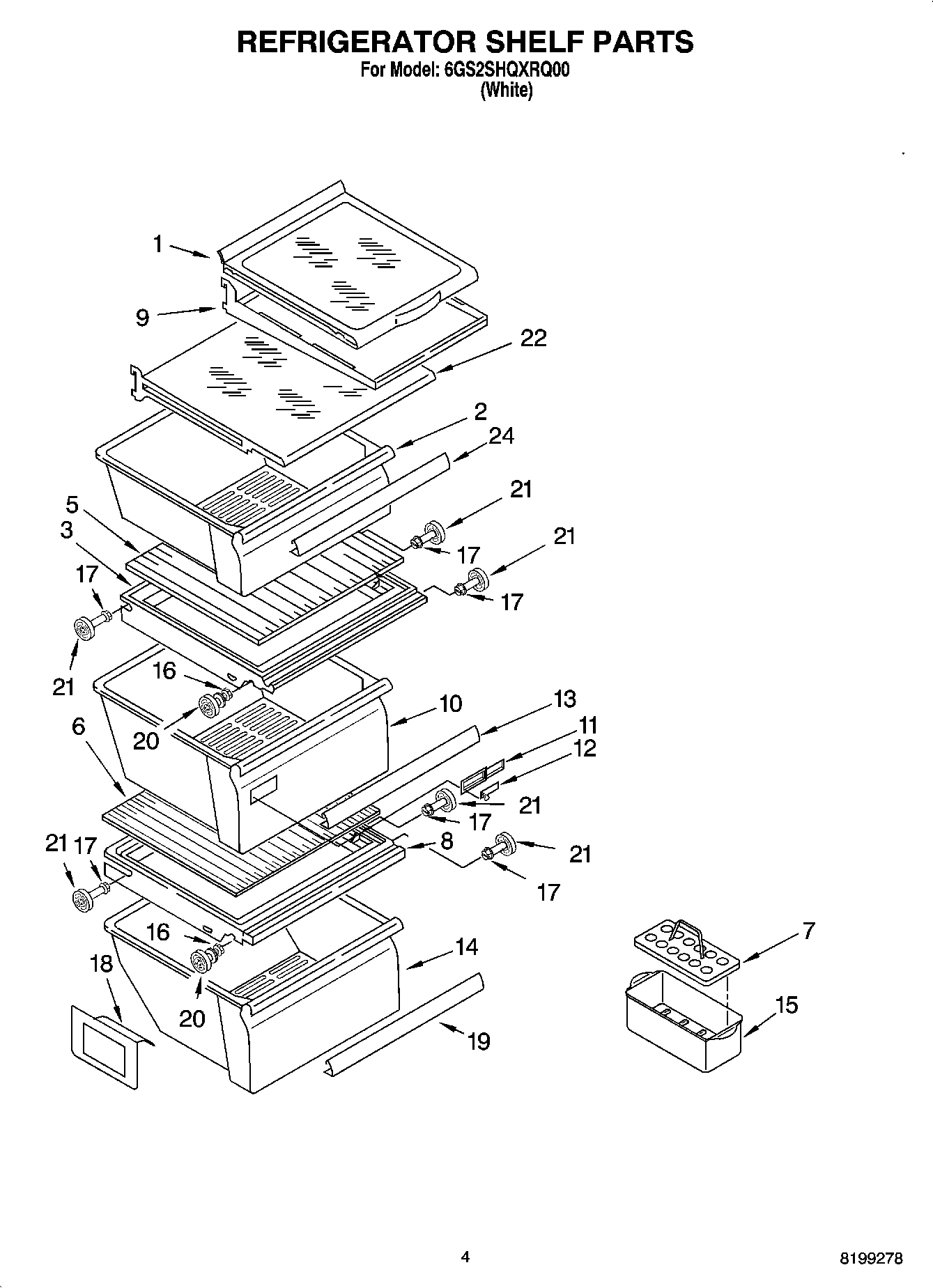 03 - REFRIGERATOR SHELF PARTS