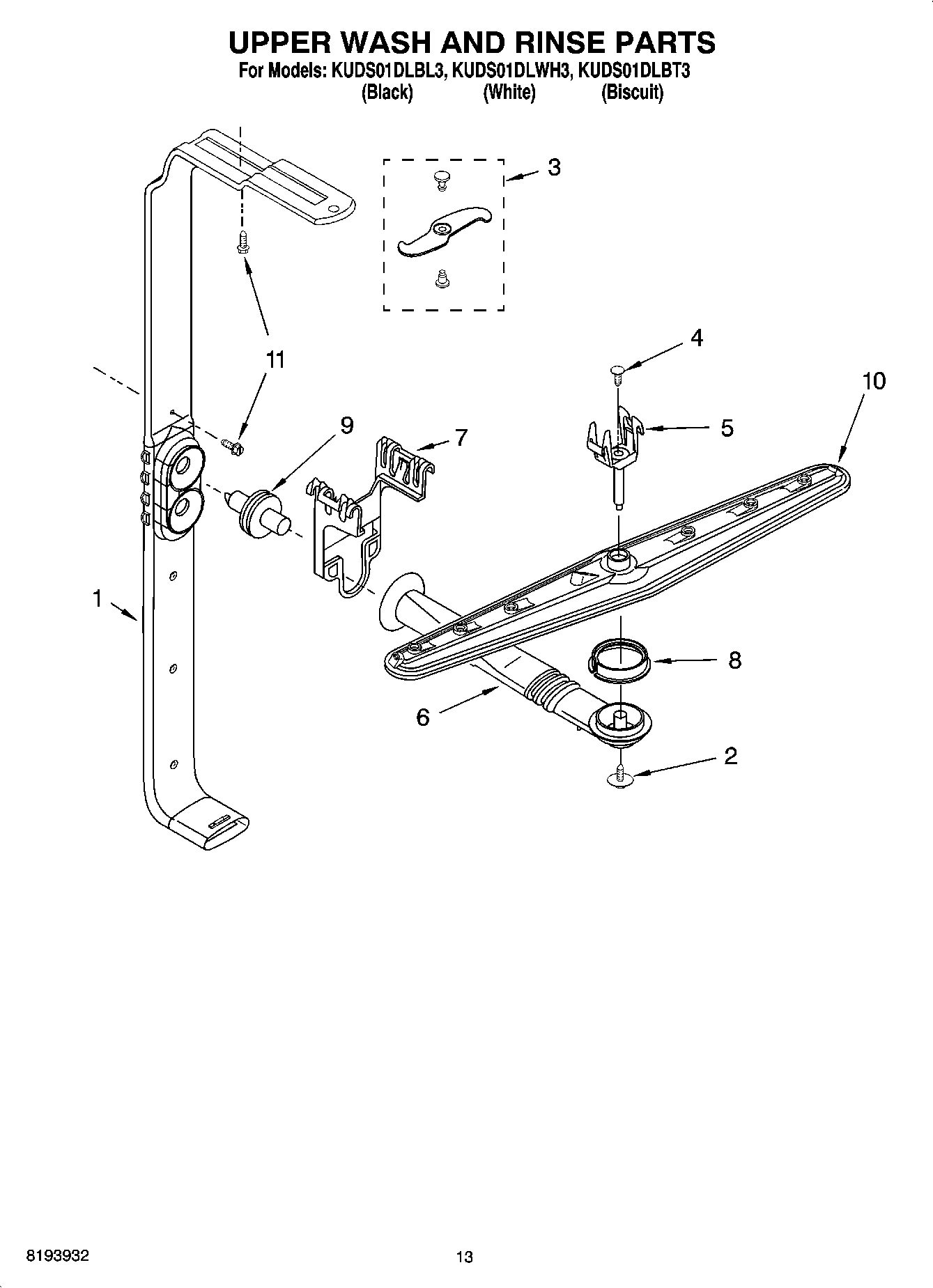 10 - UPPER WASH AND RINSE PARTS