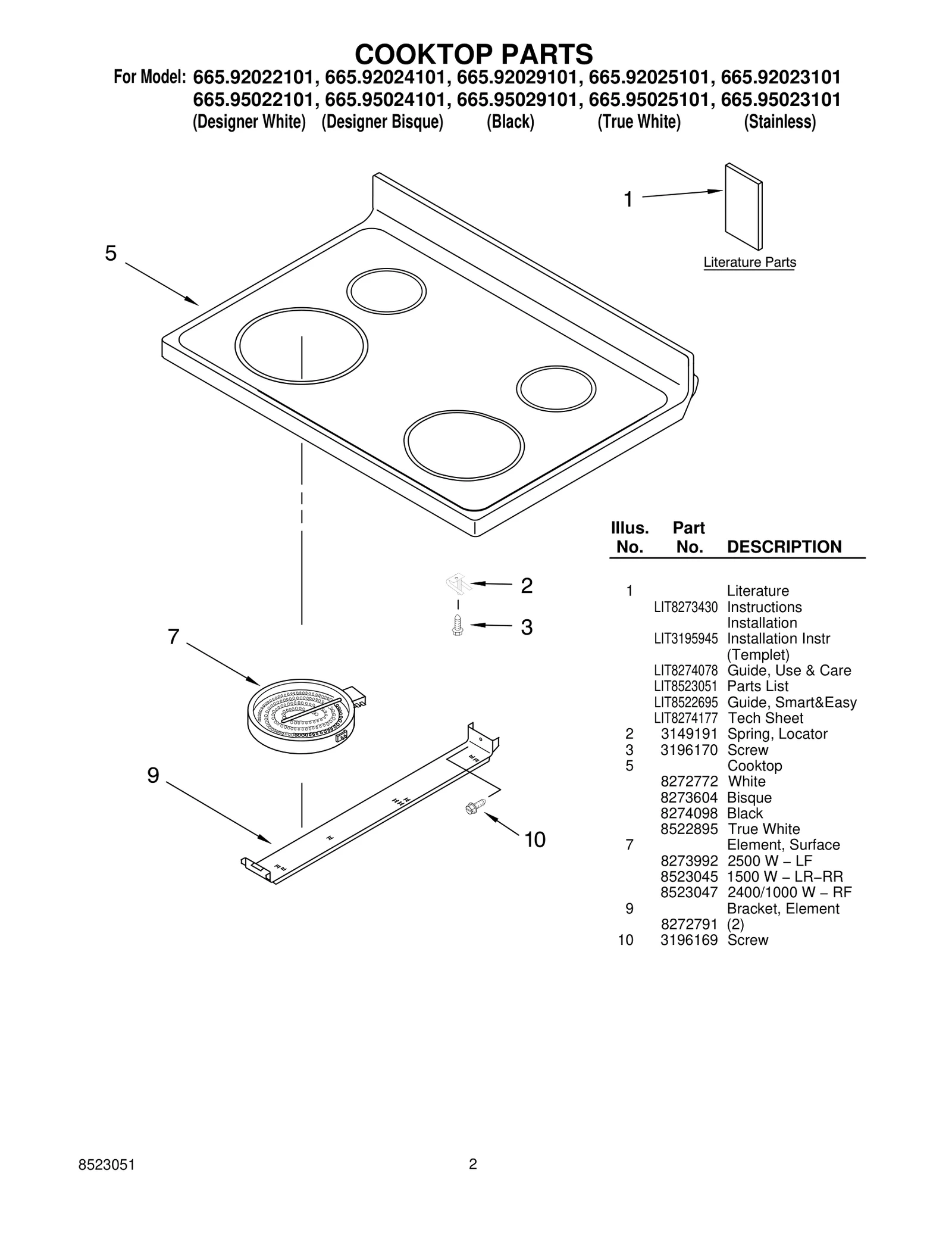 COOKTOP PARTS