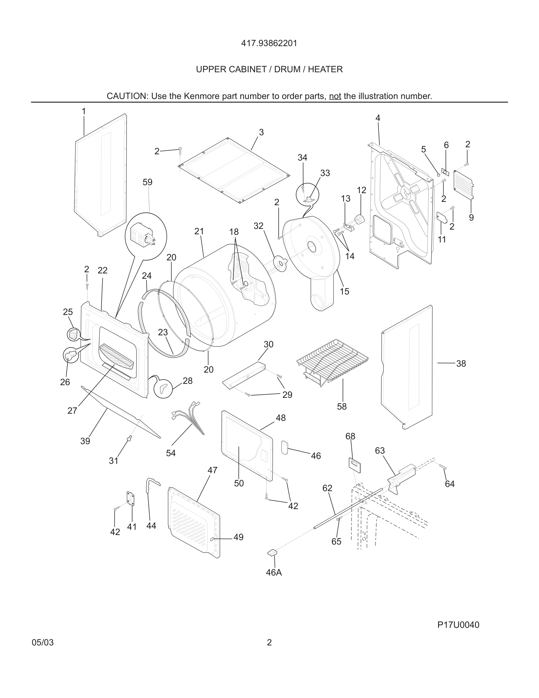 03 - UPPER CABINET / DRUM / HEATER
