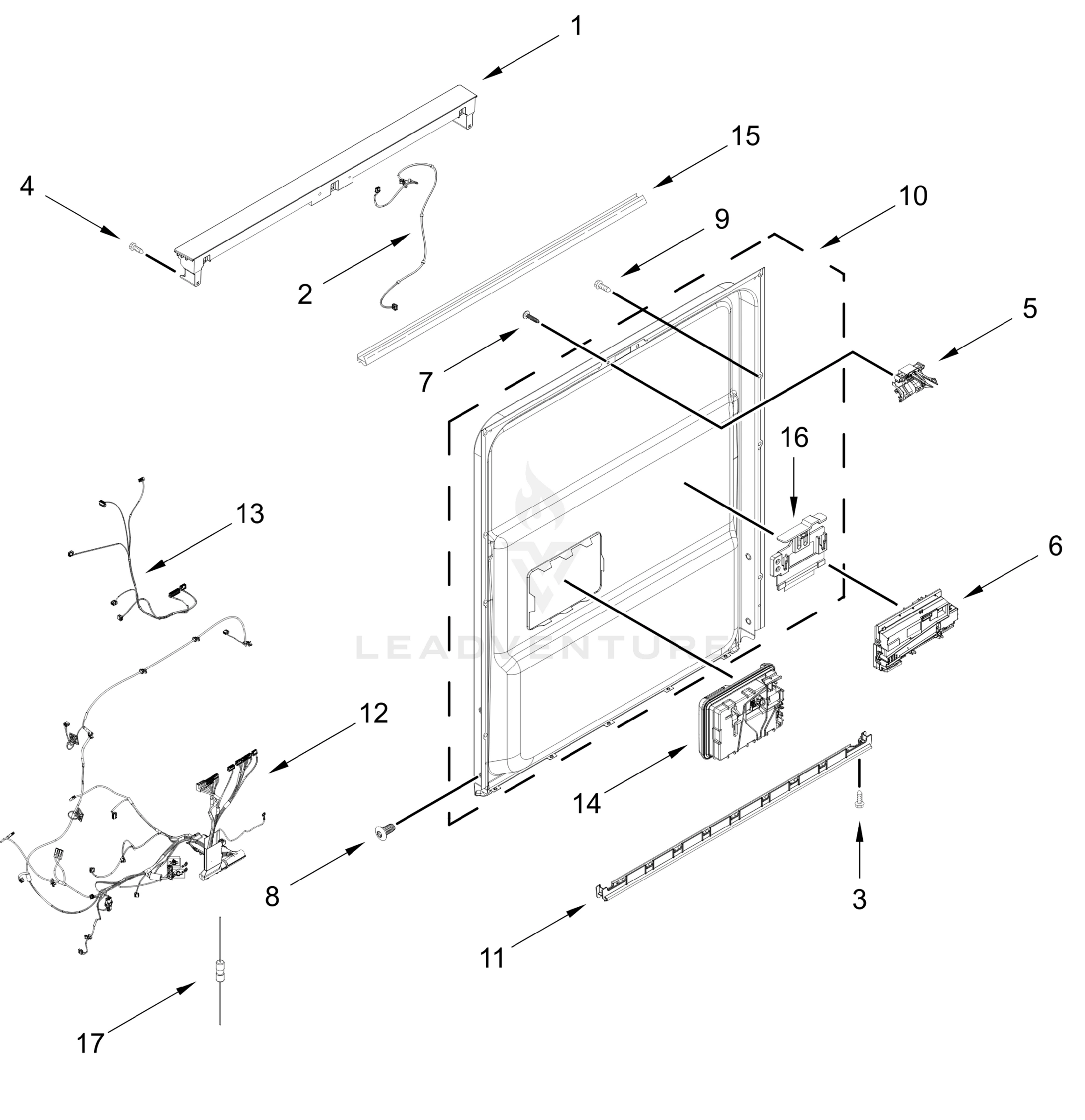 CONTROL PANEL AND INNER DOOR PARTS