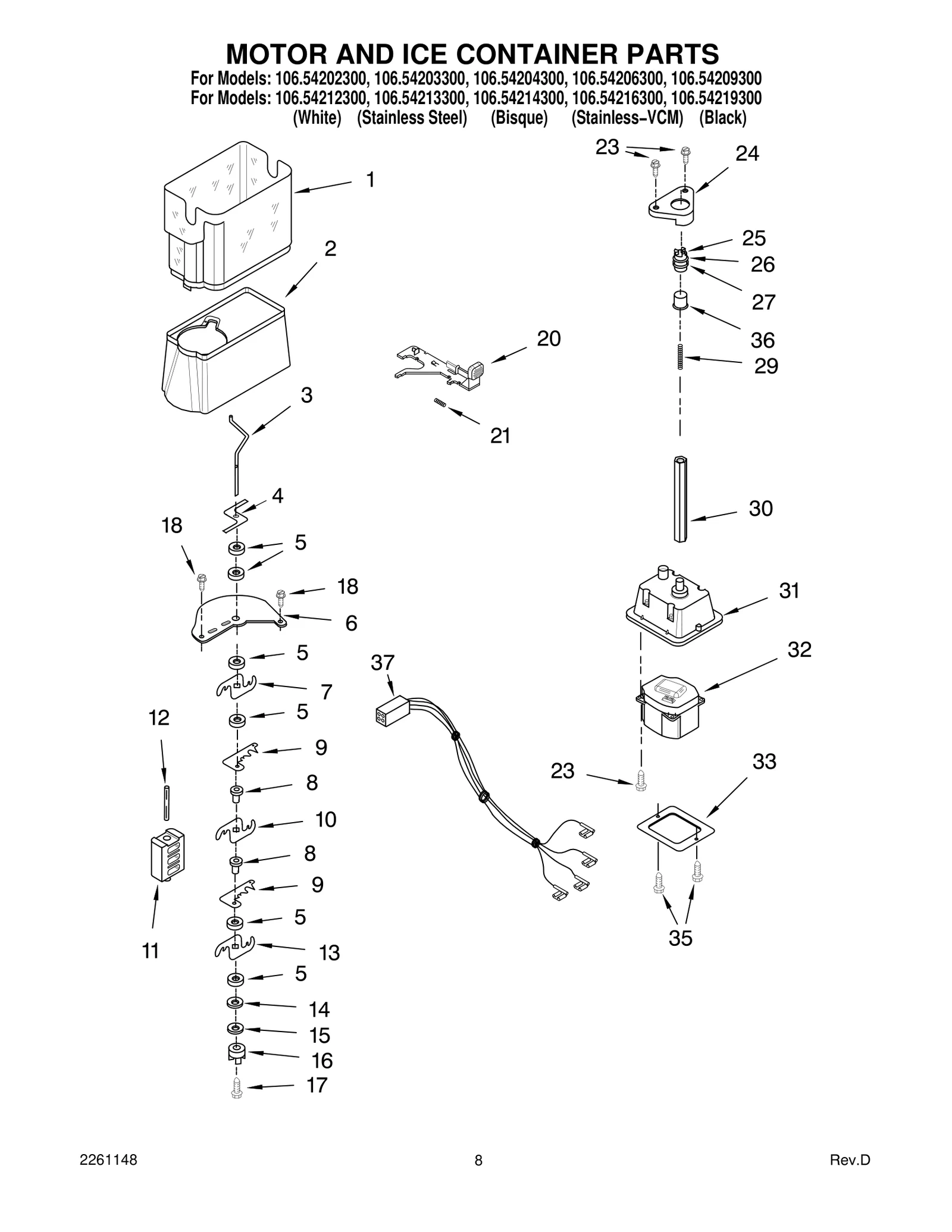 MOTOR AND ICE CONTAINER PARTS