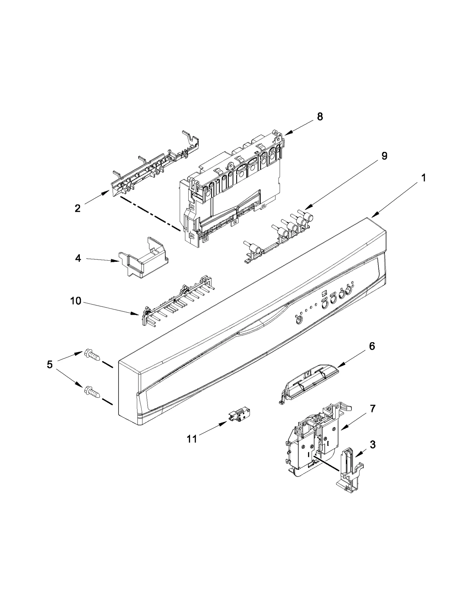 CONTROL PANEL AND LATCH PARTS