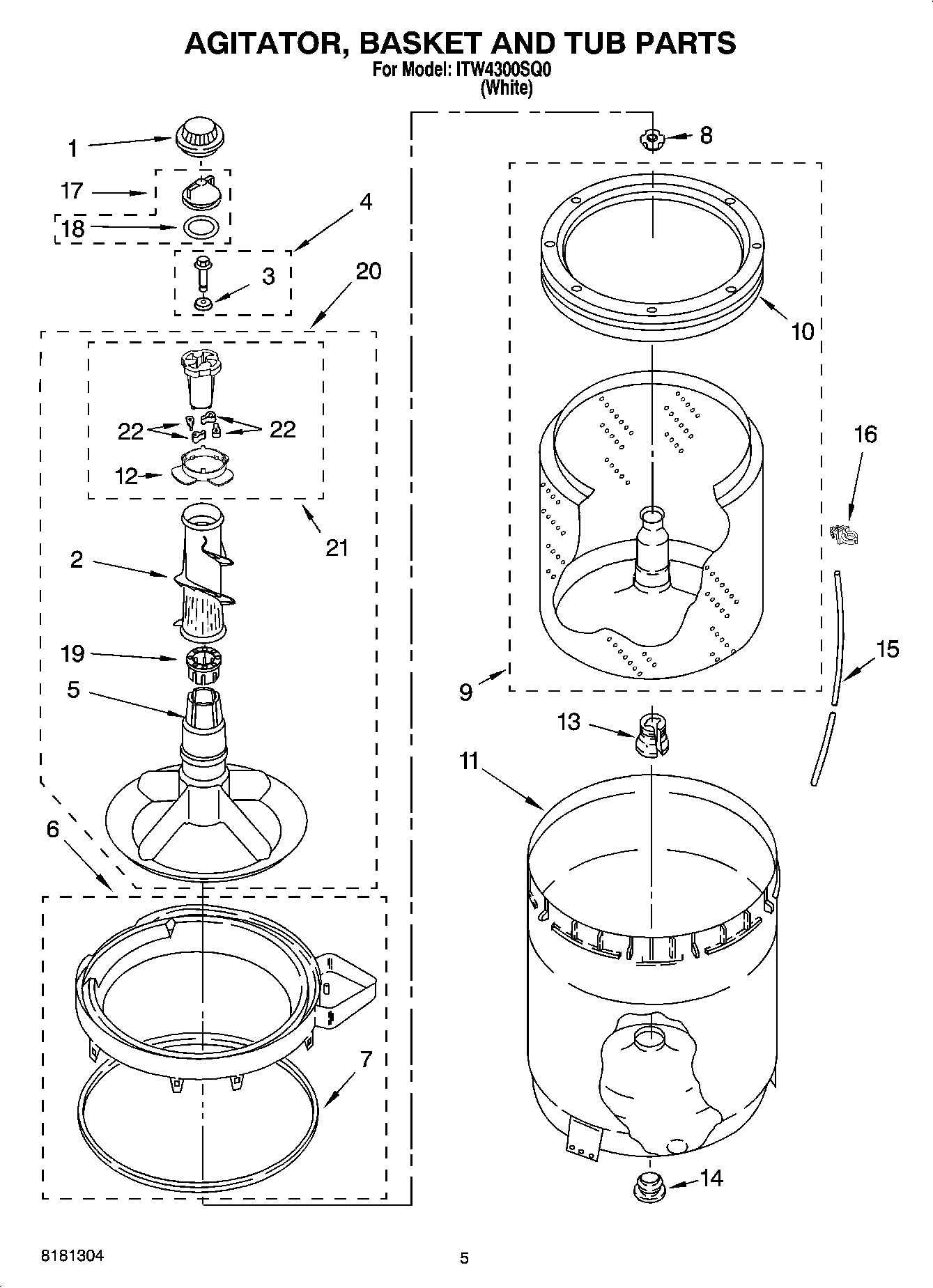 03 - AGITATOR, BASKET AND TUB PARTS