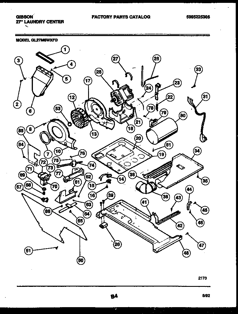 03 - BLOWER, IDLER ARM CLUTCH AND MOTOR