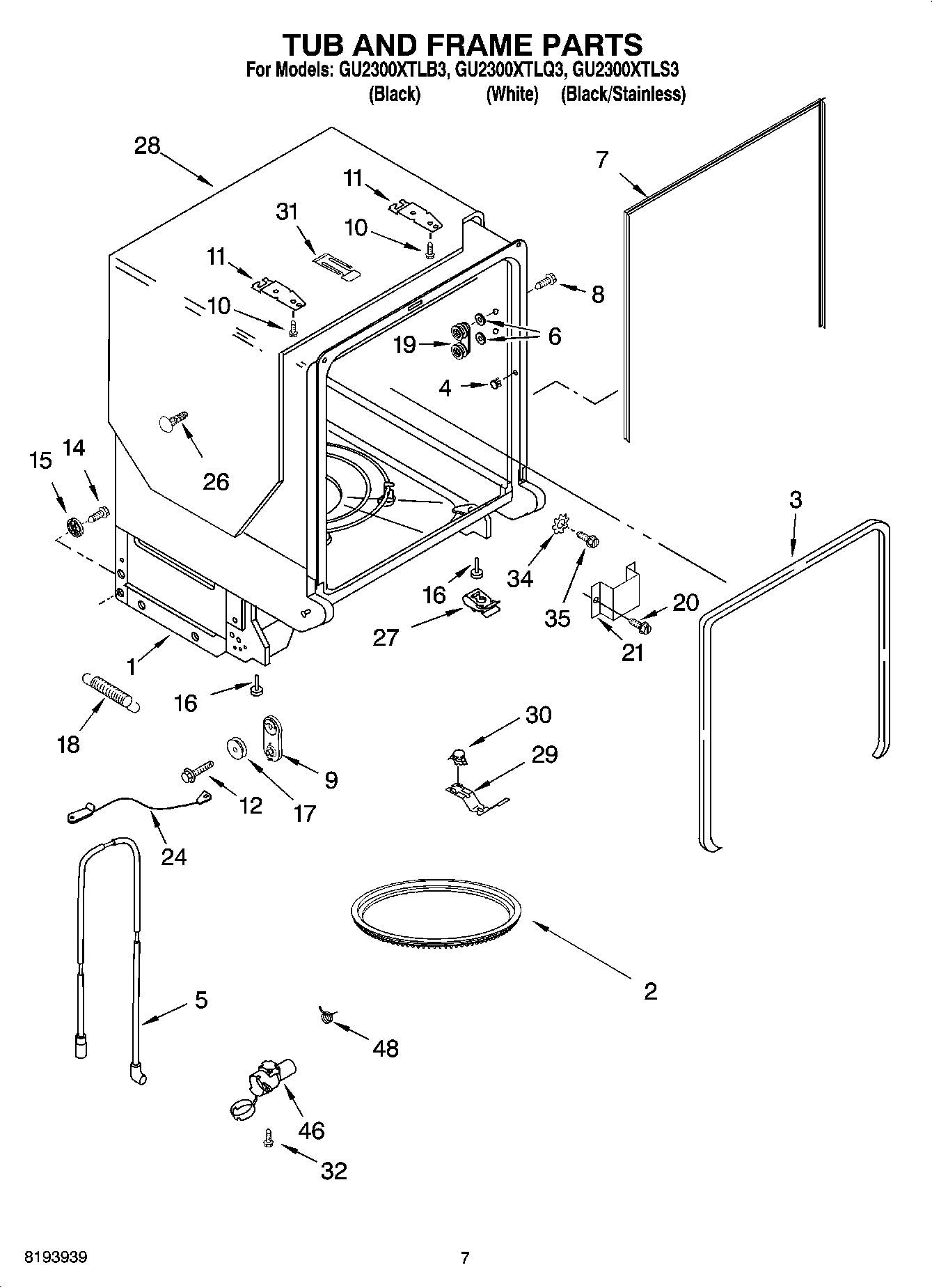 07 - TUB AND FRAME PARTS
