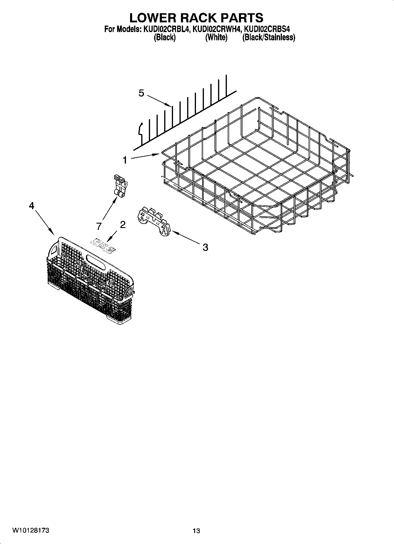 11 - LOWER RACK PARTS, OPTIONAL PARTS (NOT INCLUDED)