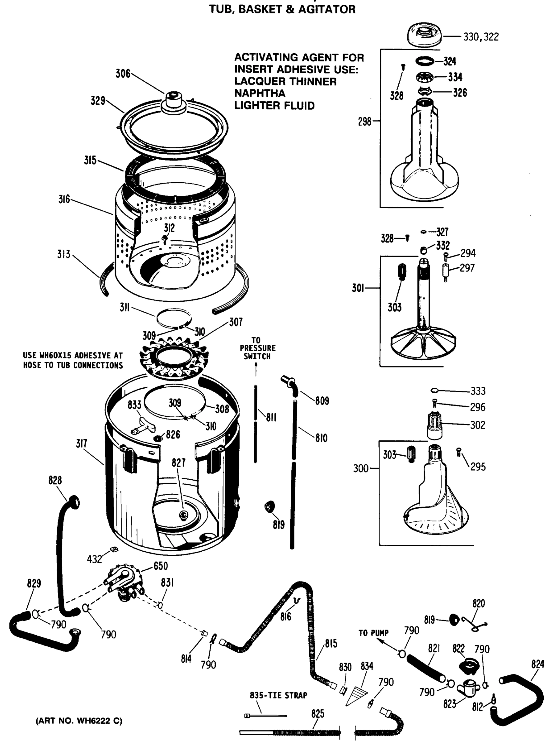 TUB, BASKET & AGITATOR