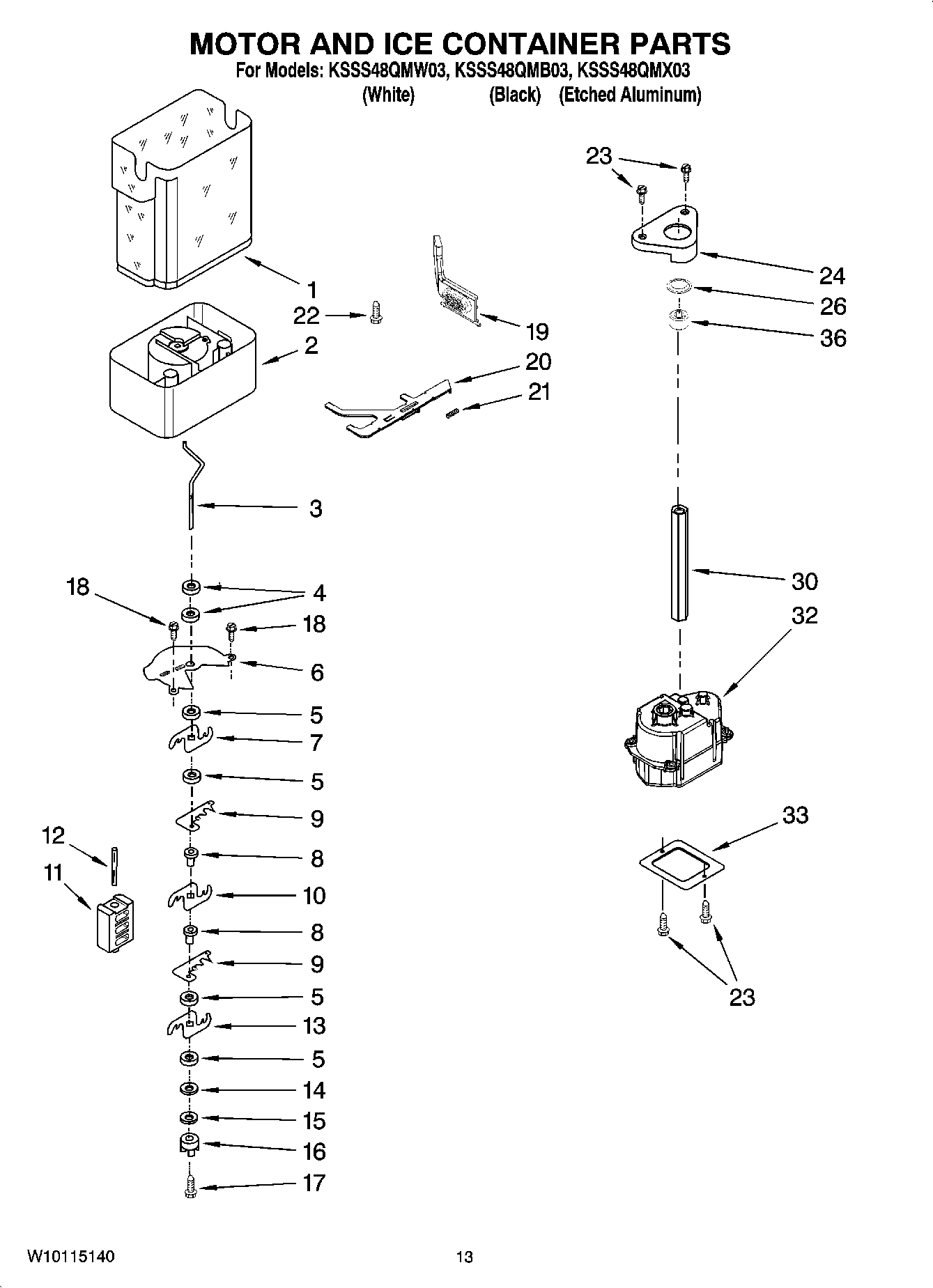09 - MOTOR AND ICE CONTAINER PARTS