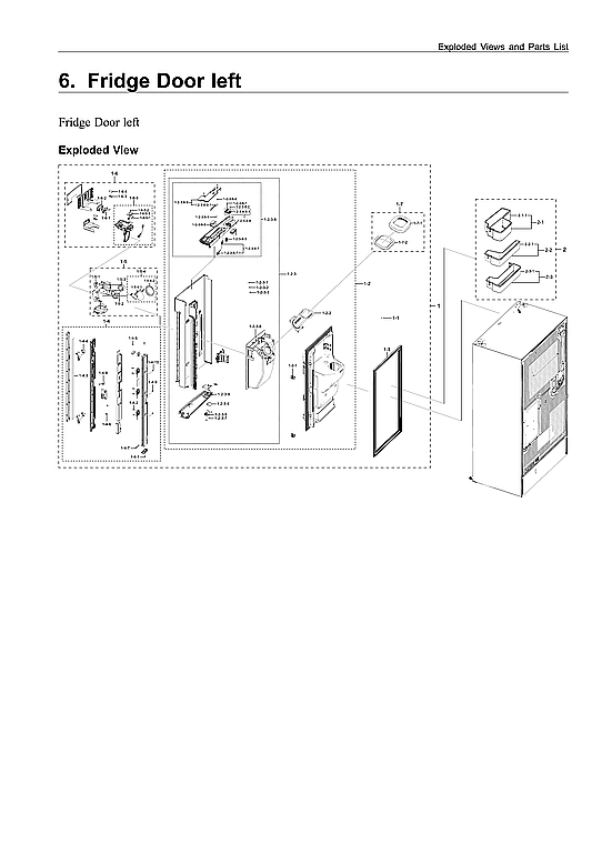 Left Refrigerator Door Parts
