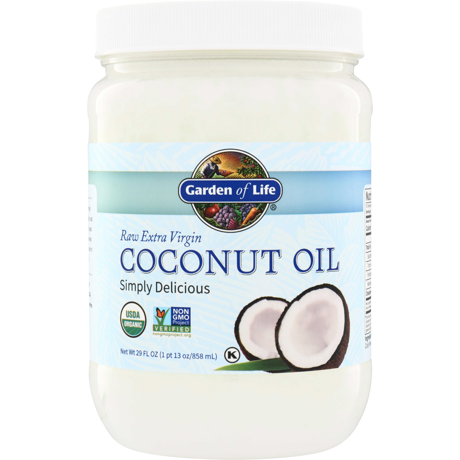 Garden of Life Raw Extra Virgin Coconut Oil | 29 fl oz Solid Oil