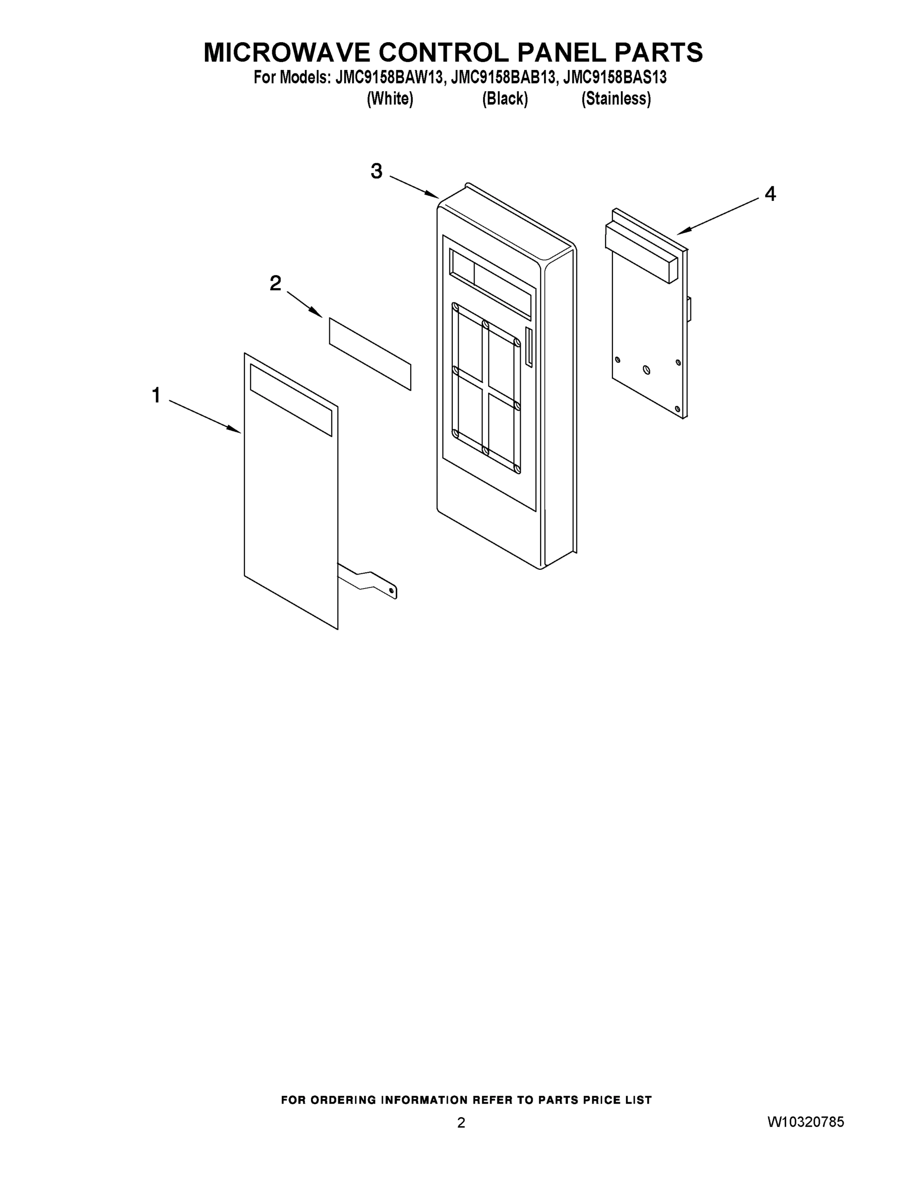 02 - MICROWAVE CONTROL PANEL PARTS