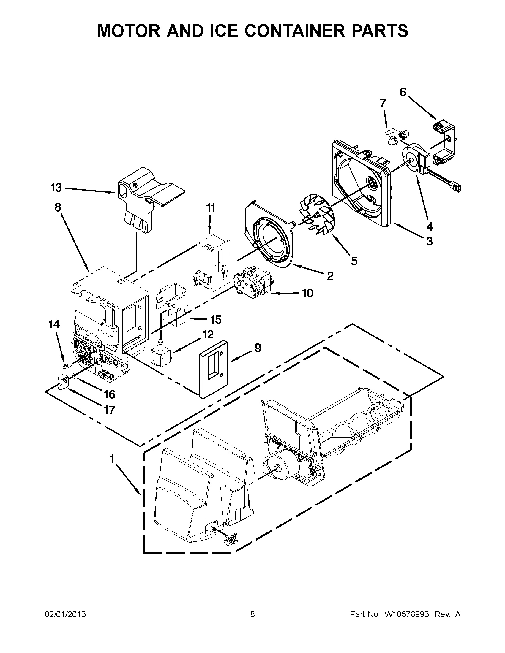 04 - MOTOR AND ICE CONTAINER PARTS