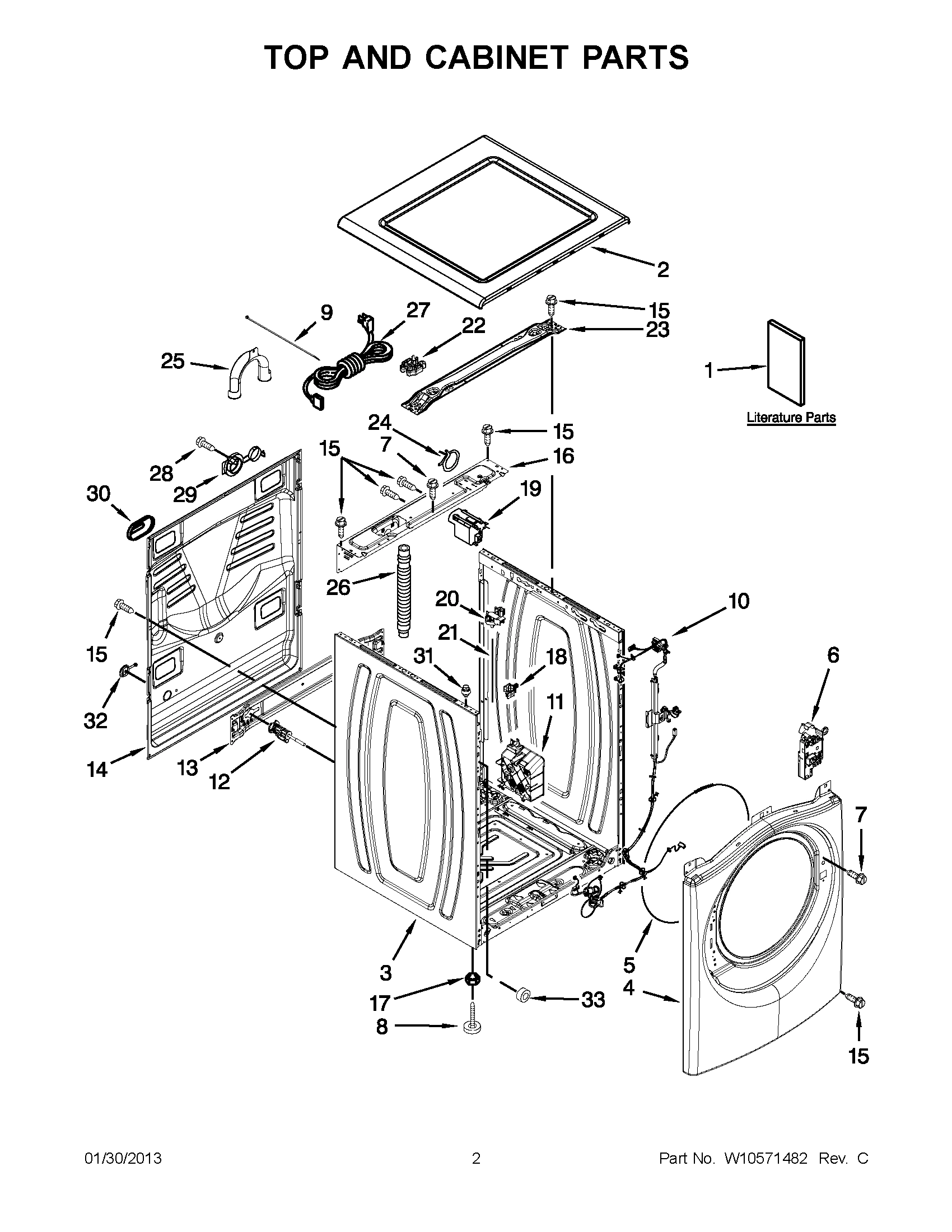 01 - TOP AND CABINET PARTS