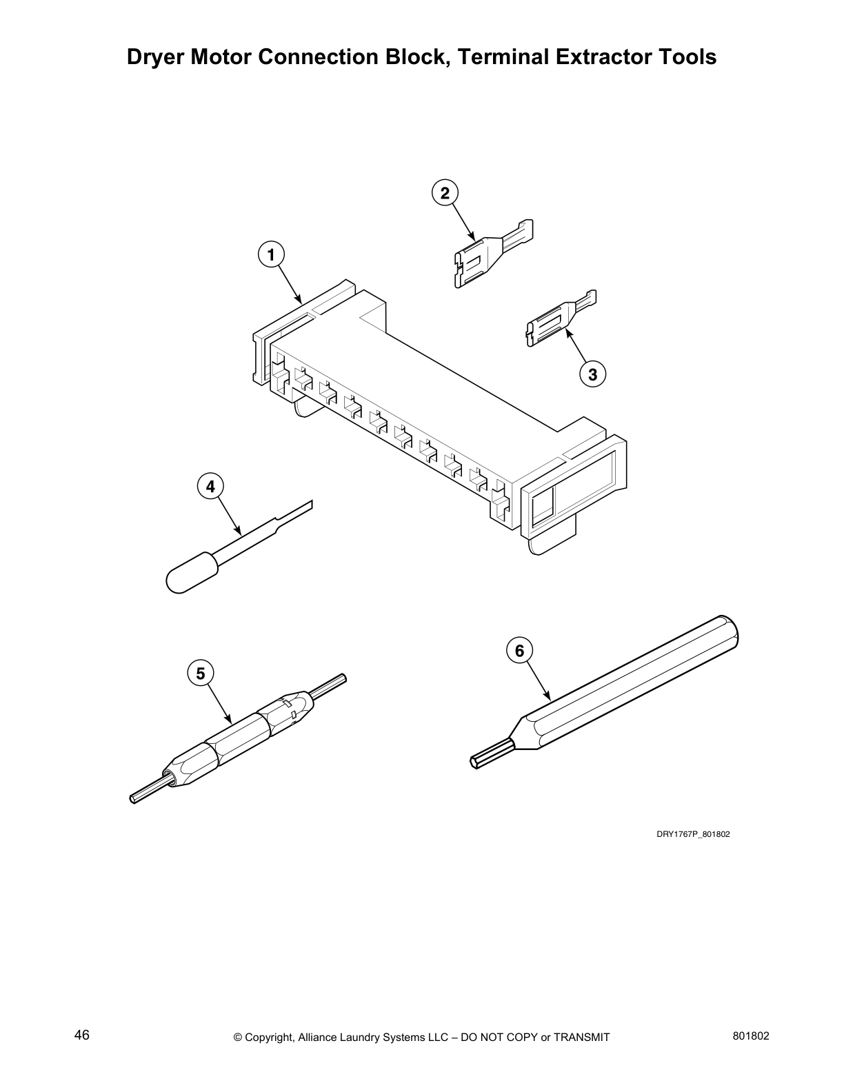 Dryer Motor Connection Block, Terminal Extractor Tools