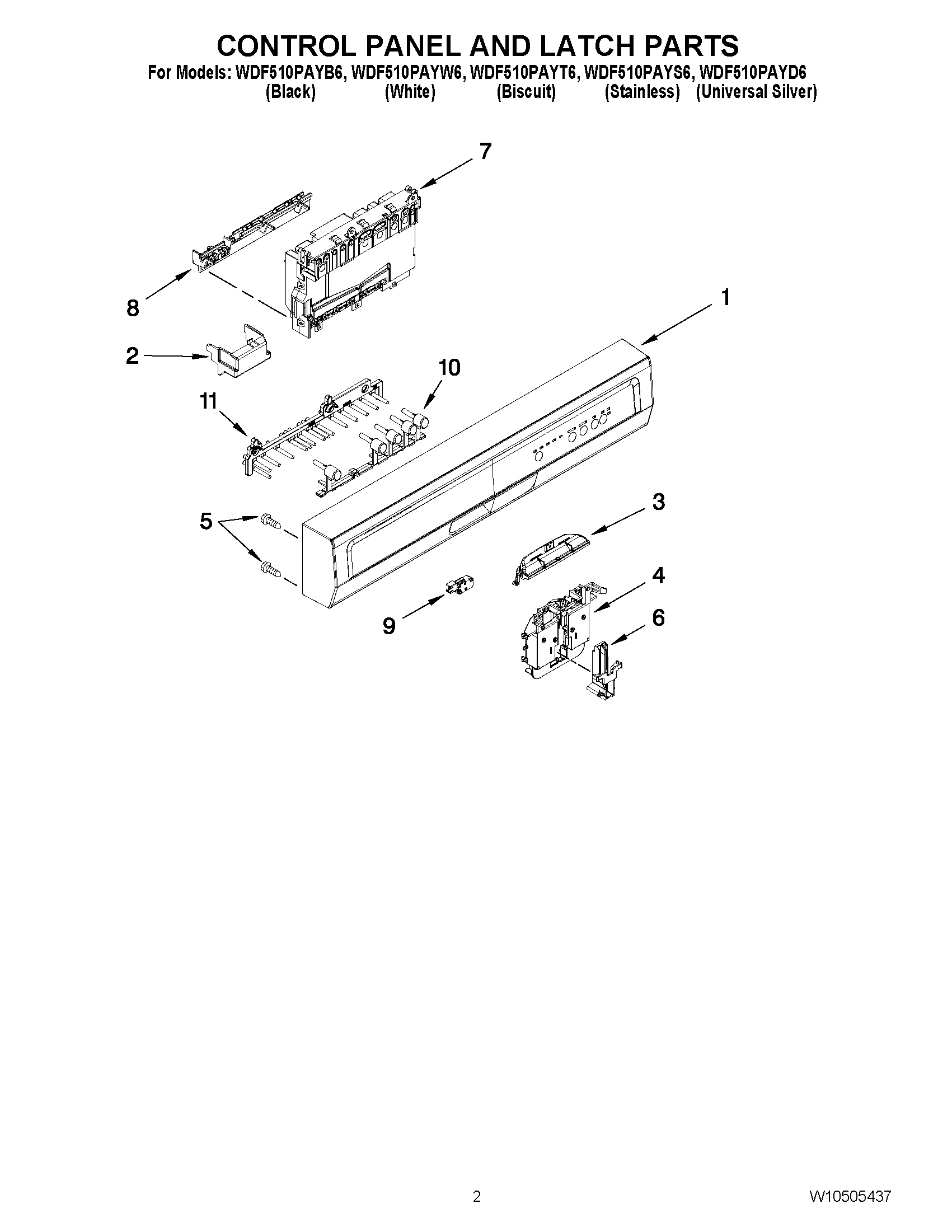 02 - CONTROL PANEL AND LATCH PARTS