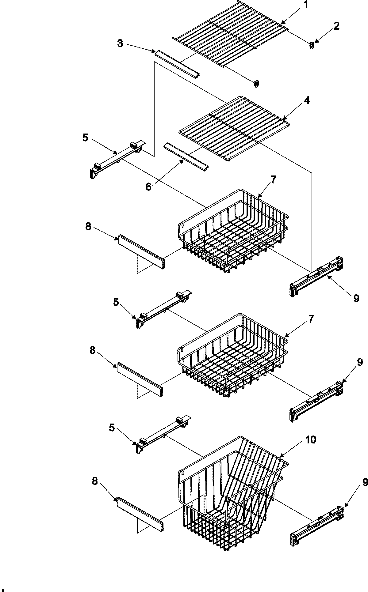10 - FREEZER SHELVES (GC2225GEKB/S/W)