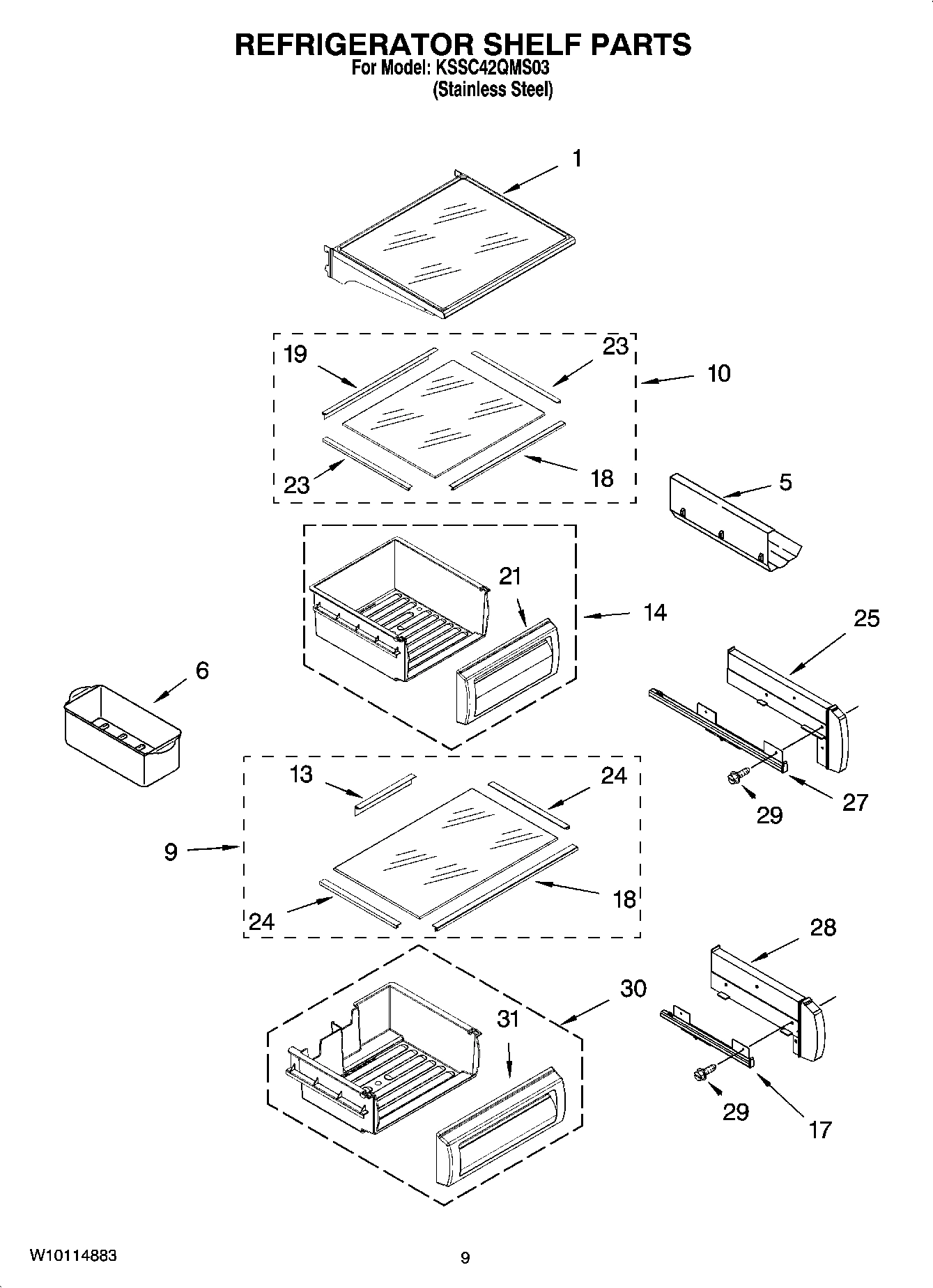 07 - REFRIGERATOR SHELF PARTS