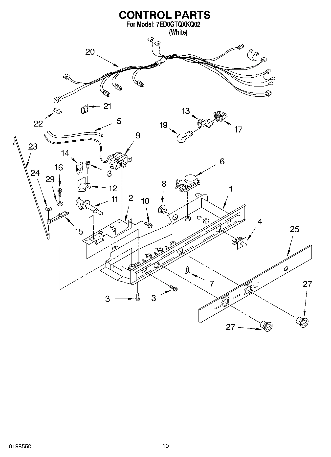 11 - CONTROL PARTS, PARTS NOT ILLUSTRATED