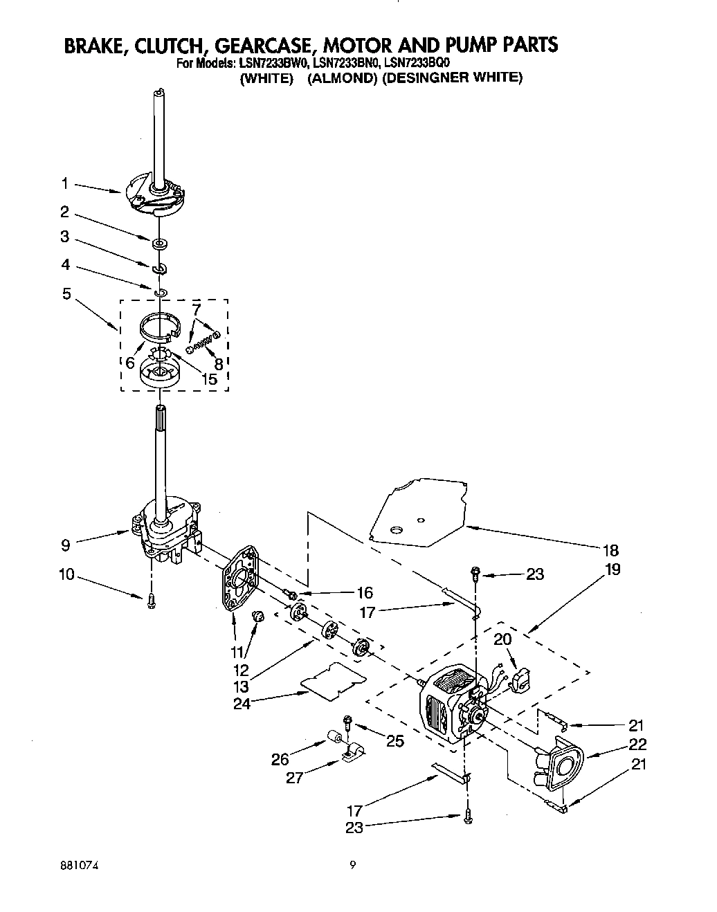 07 - BRAKE, CLUTCH, GEARCASE, MOTOR AND PUMP