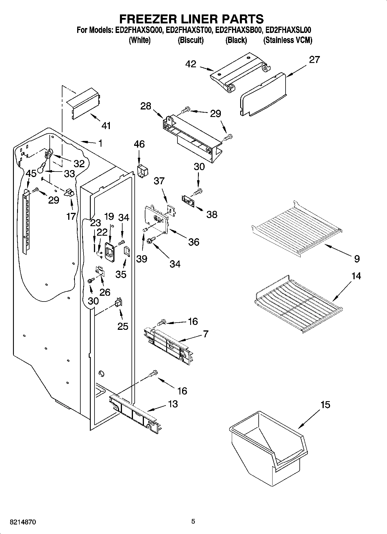 04 - FREEZER LINER PARTS