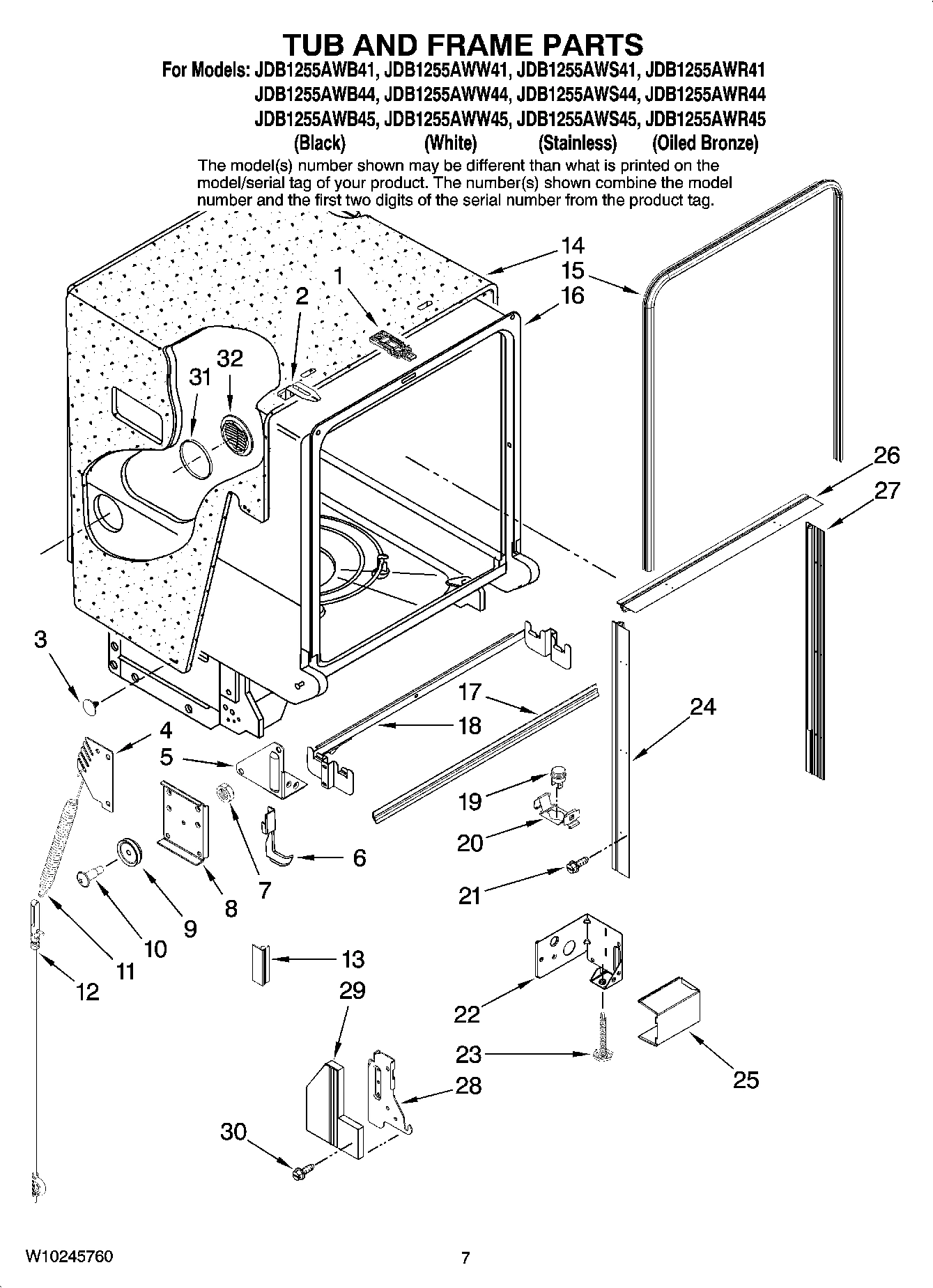 07 - TUB AND FRAME PARTS