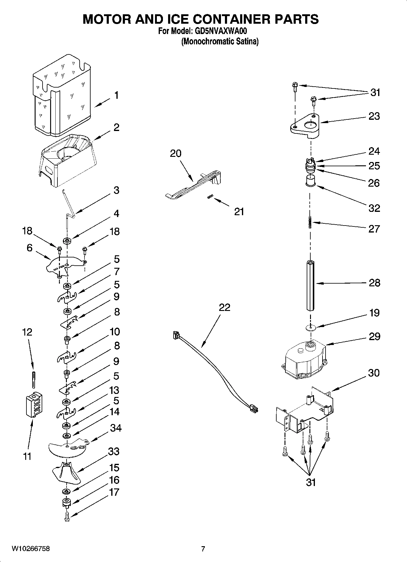 05 - MOTOR AND ICE CONTAINER PARTS