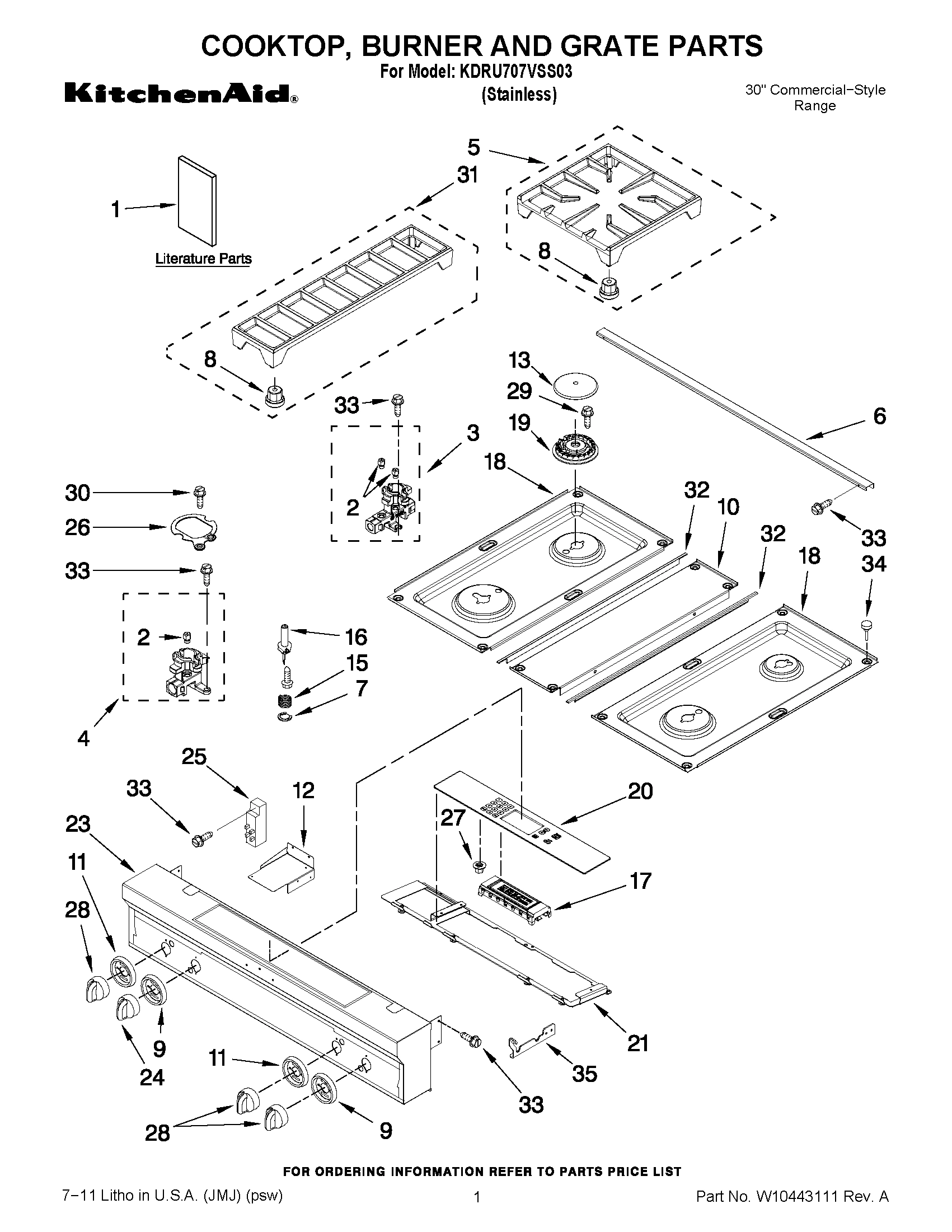 01 - COOKTOP, BURNER AND GRATE PARTS
