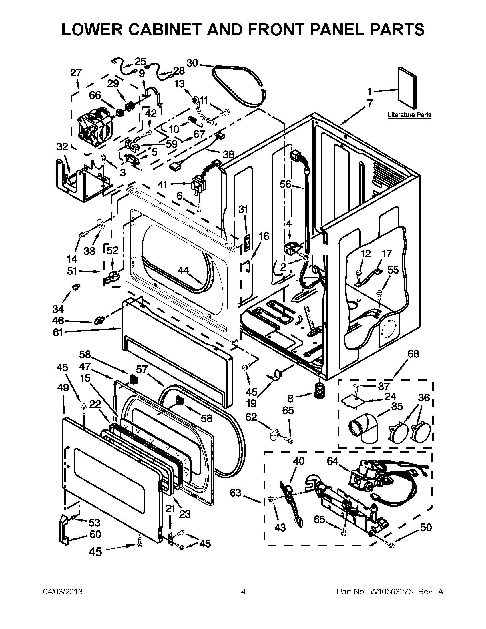 02 - LOWER CABINET AND FRONT PANEL PARTS