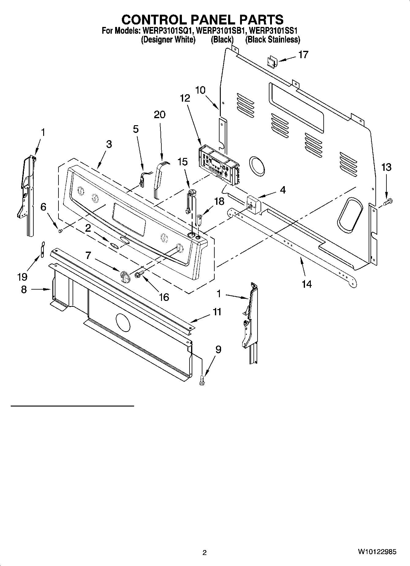 02 - CONTROL PANEL PARTS