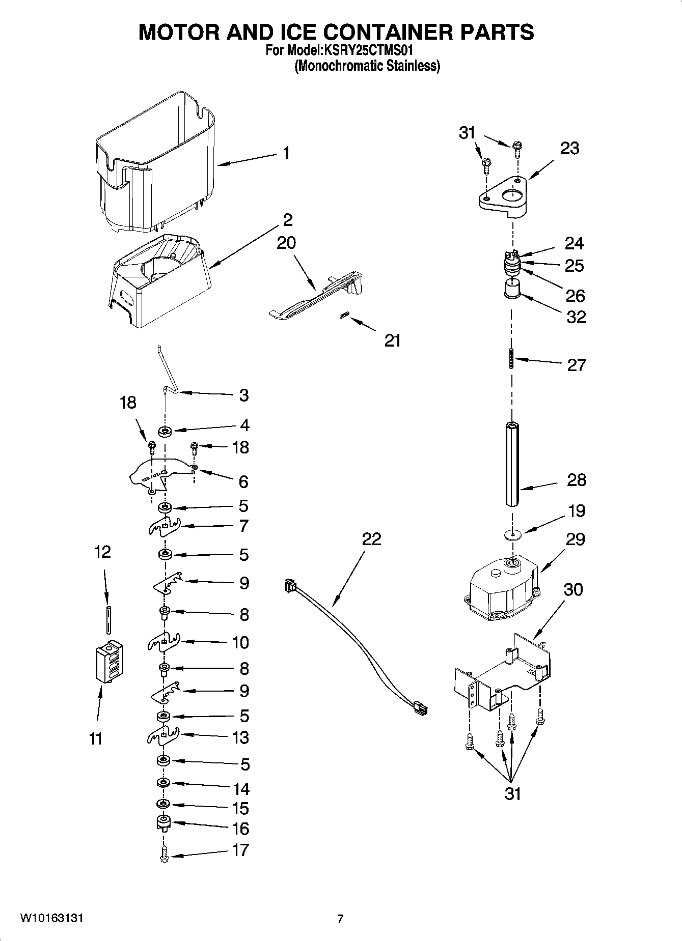 05 - MOTOR AND ICE CONTAINER PARTS