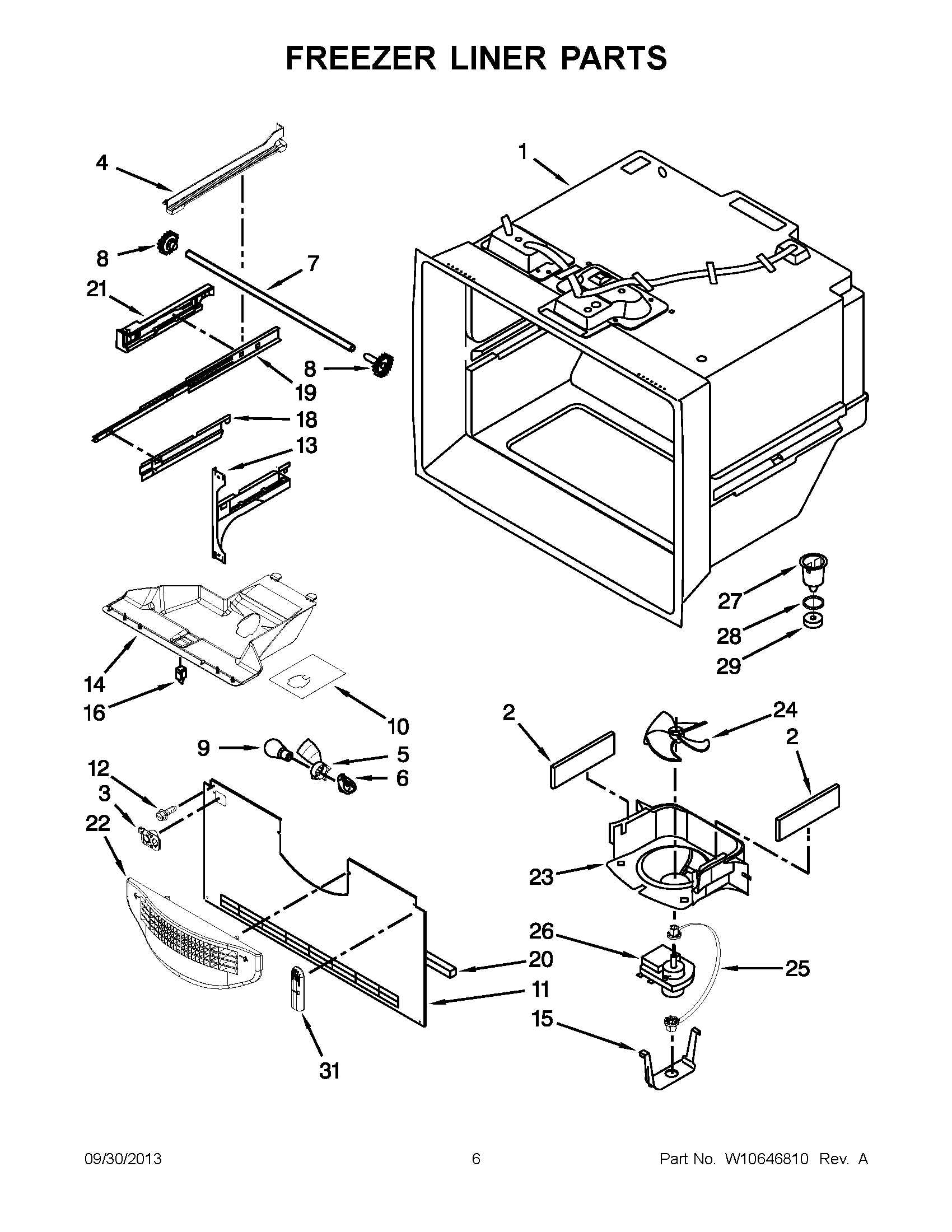 04 - FREEZER LINER PARTS