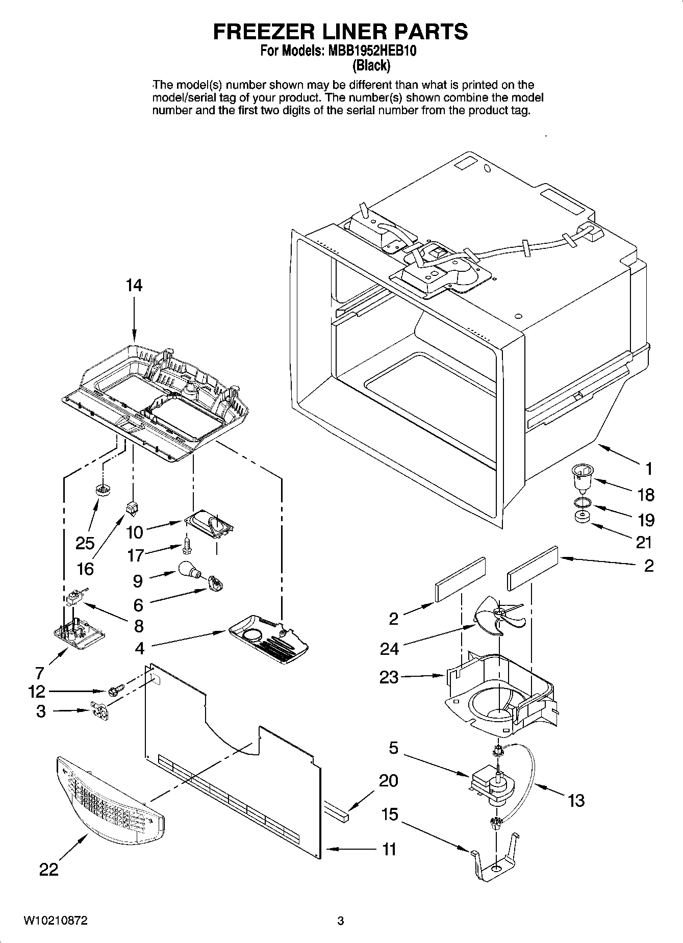 02 - FREEZER LINER PARTS